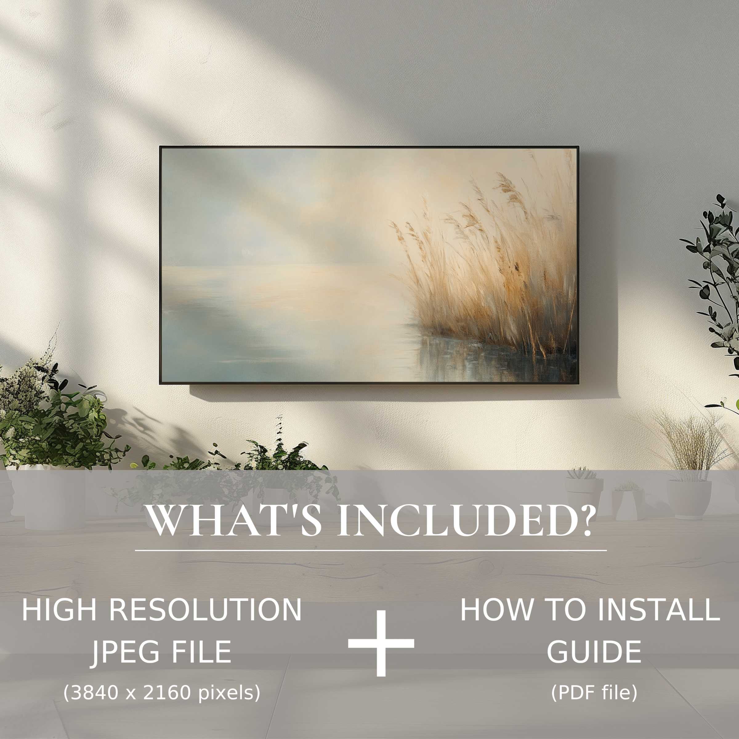 Elegant vintage digital TV art download enhances your living space with easy digital use and serene natural imagery