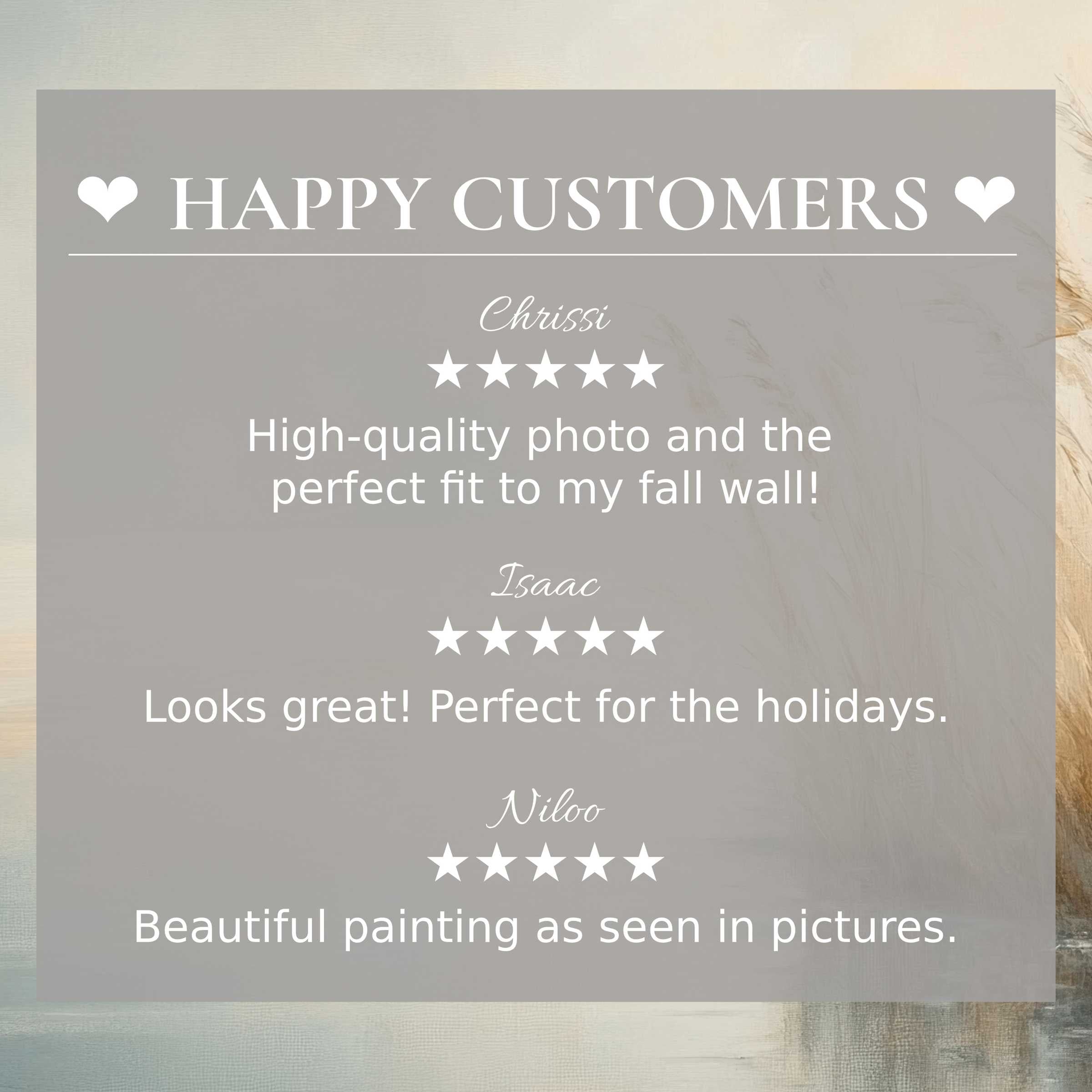 Elegant vintage art for Frame TV with abstract sunset hues, showcasing happy customer reviews that build trust and style