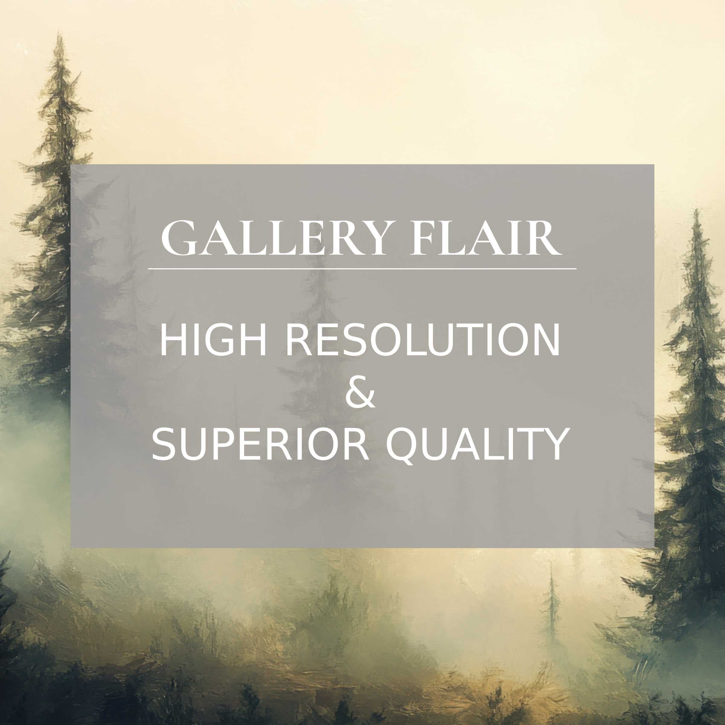 Calming landscape printable art with misty forest hues, finely detailed for upscale modern interiors and serene ambiance