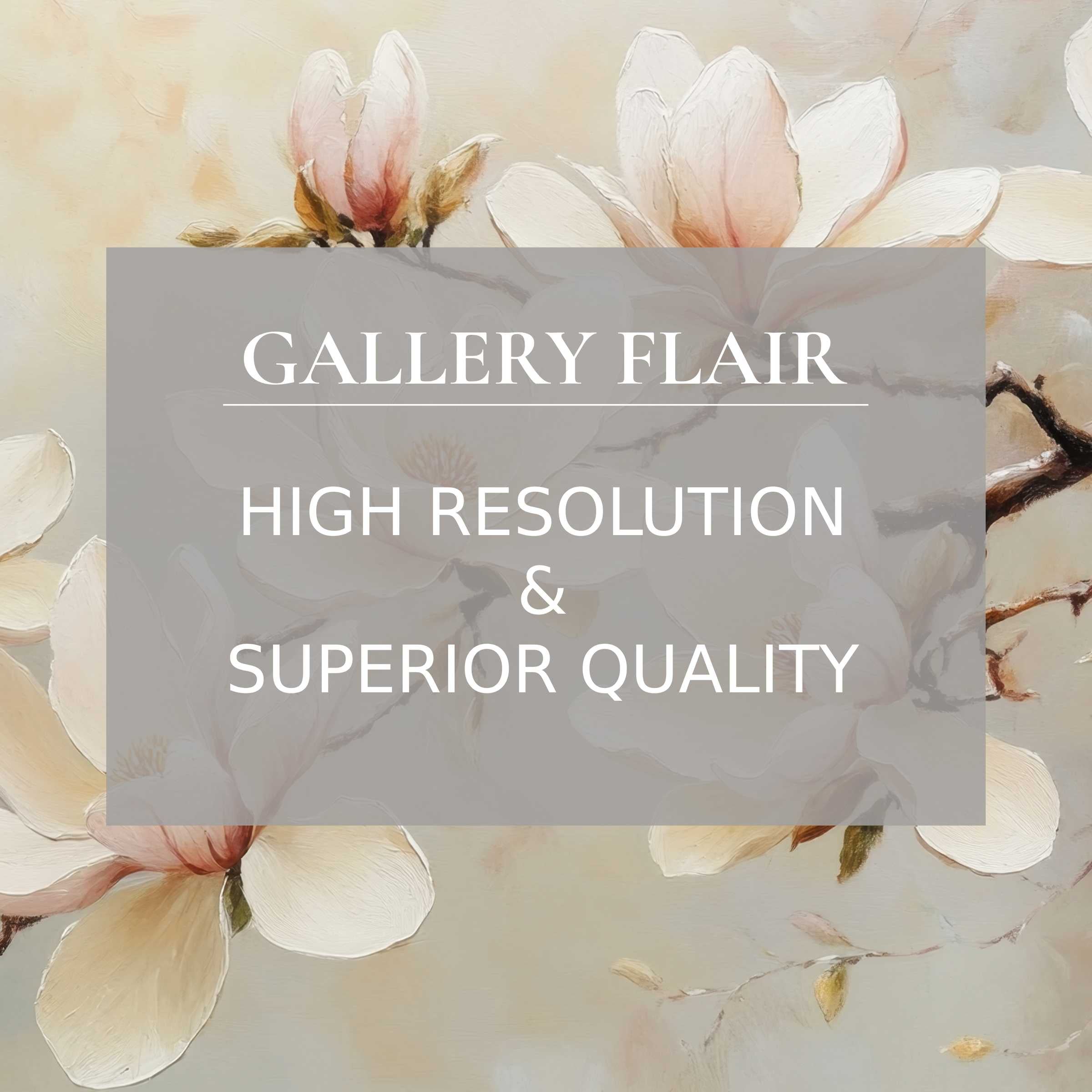 Elegant floral printable art featuring soft magnolia blossoms in calming neutrals, enhancing sophisticated modern interiors with refined, high-resolution detail