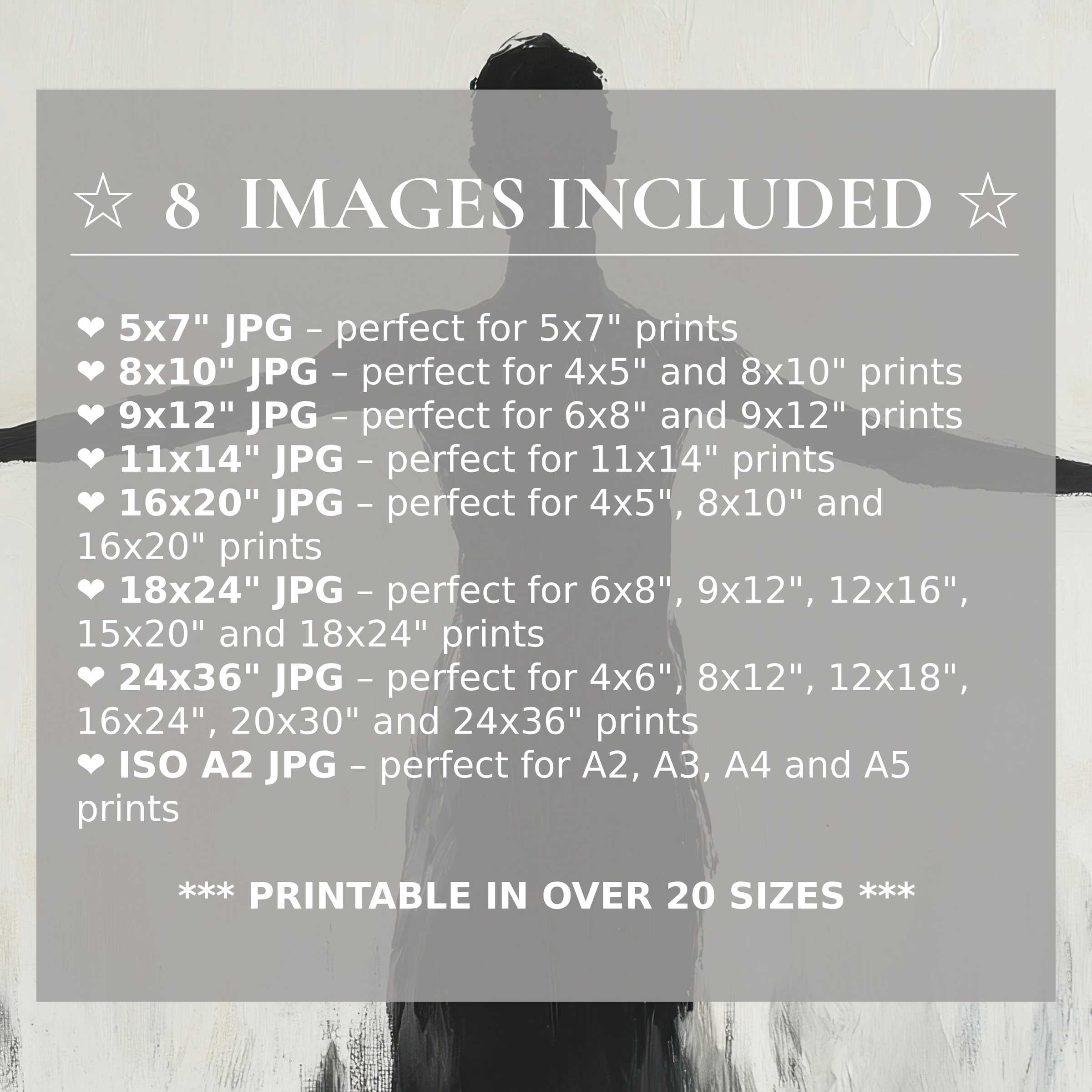 Minimalist digital print in soothing neutrals and bold black silhouette, offered in 8 high-quality sizes to elevate modern interiors with timeless elegance and versatile style