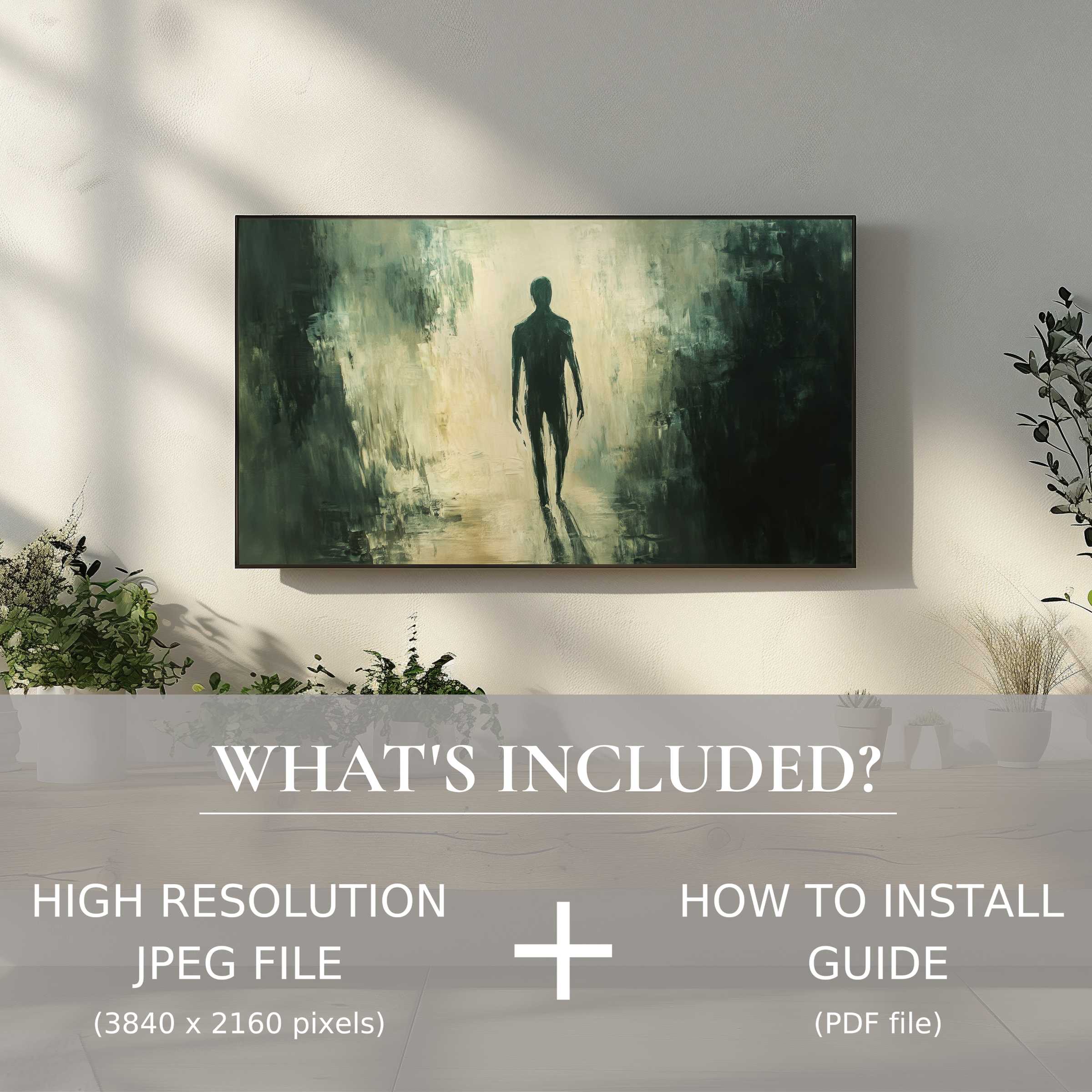 Elegant halloween digital TV art download, easy to use, elevates modern living spaces with haunting ambiance