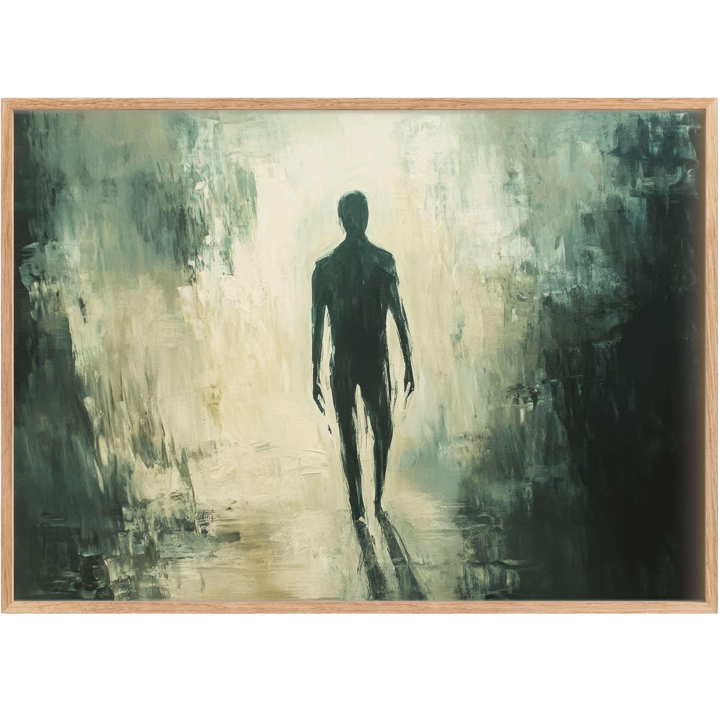Ethereal shadows and muted emerald hues evoke mystery and intrigue in this sophisticated Halloween printable wall art
