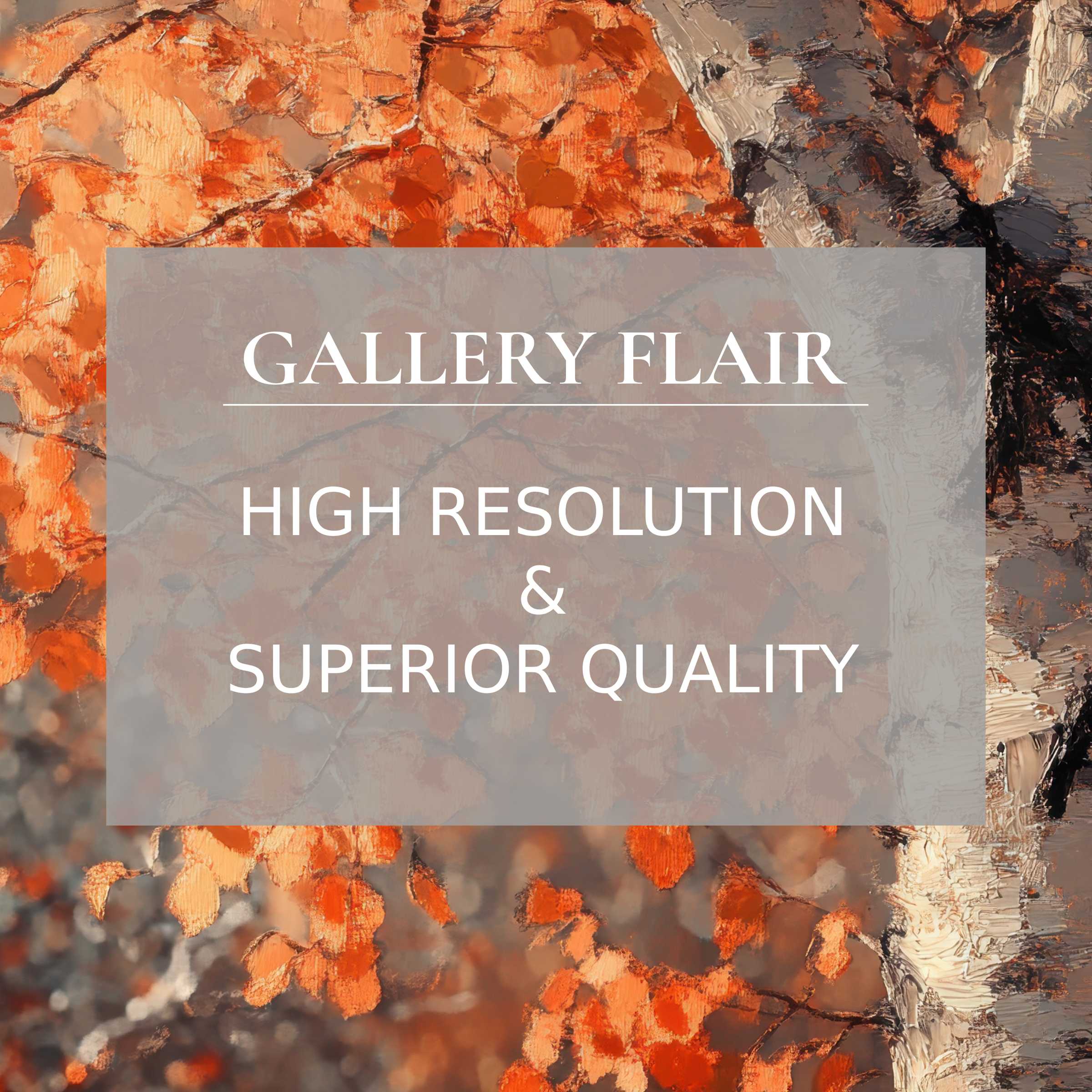 Elegant textured autumn landscape in vibrant hues, a refined tree Frame TV picture showcasing clarity and artistic depth