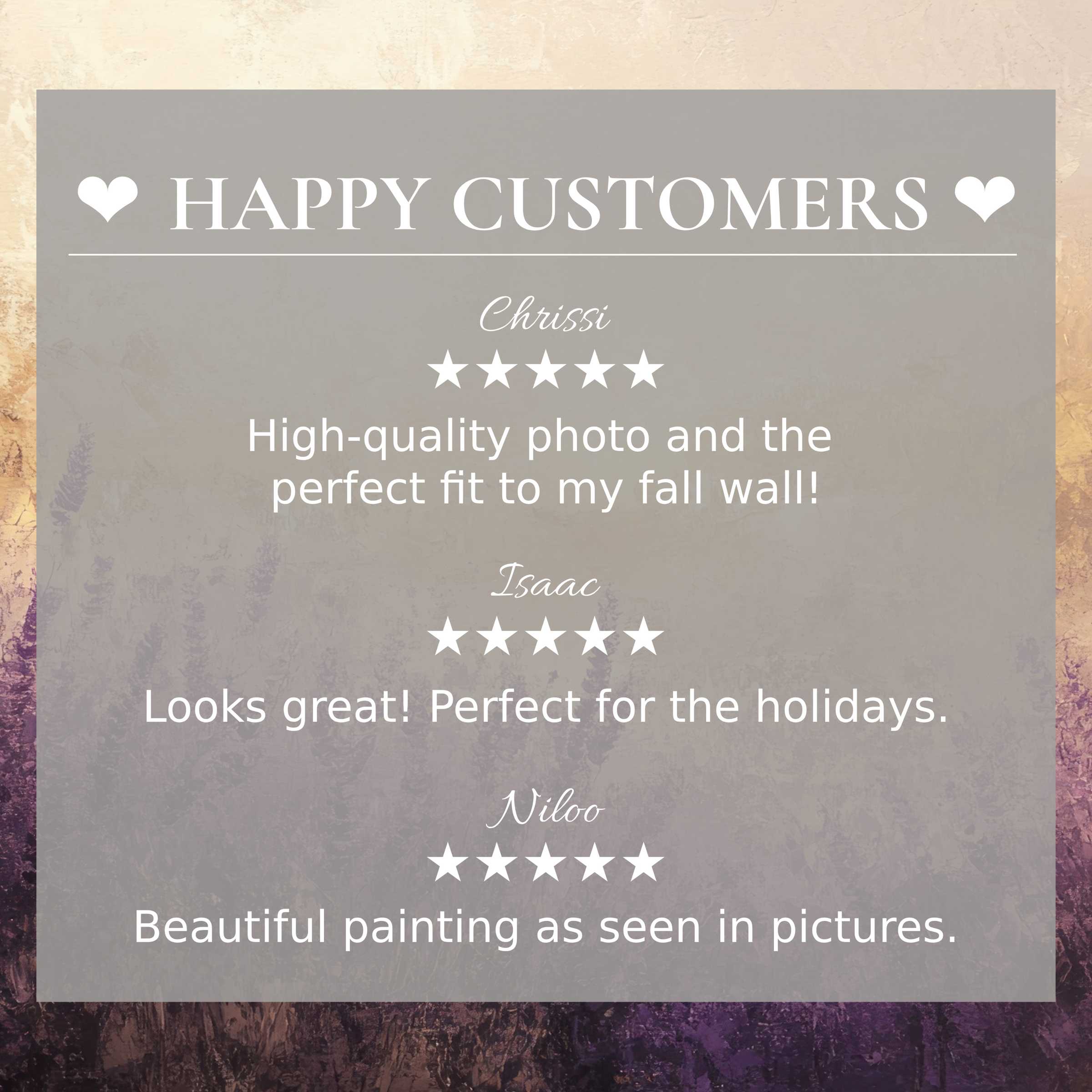 Elegant summer art for Frame TV with abstract sunset hues and happy customer reviews building trusted style