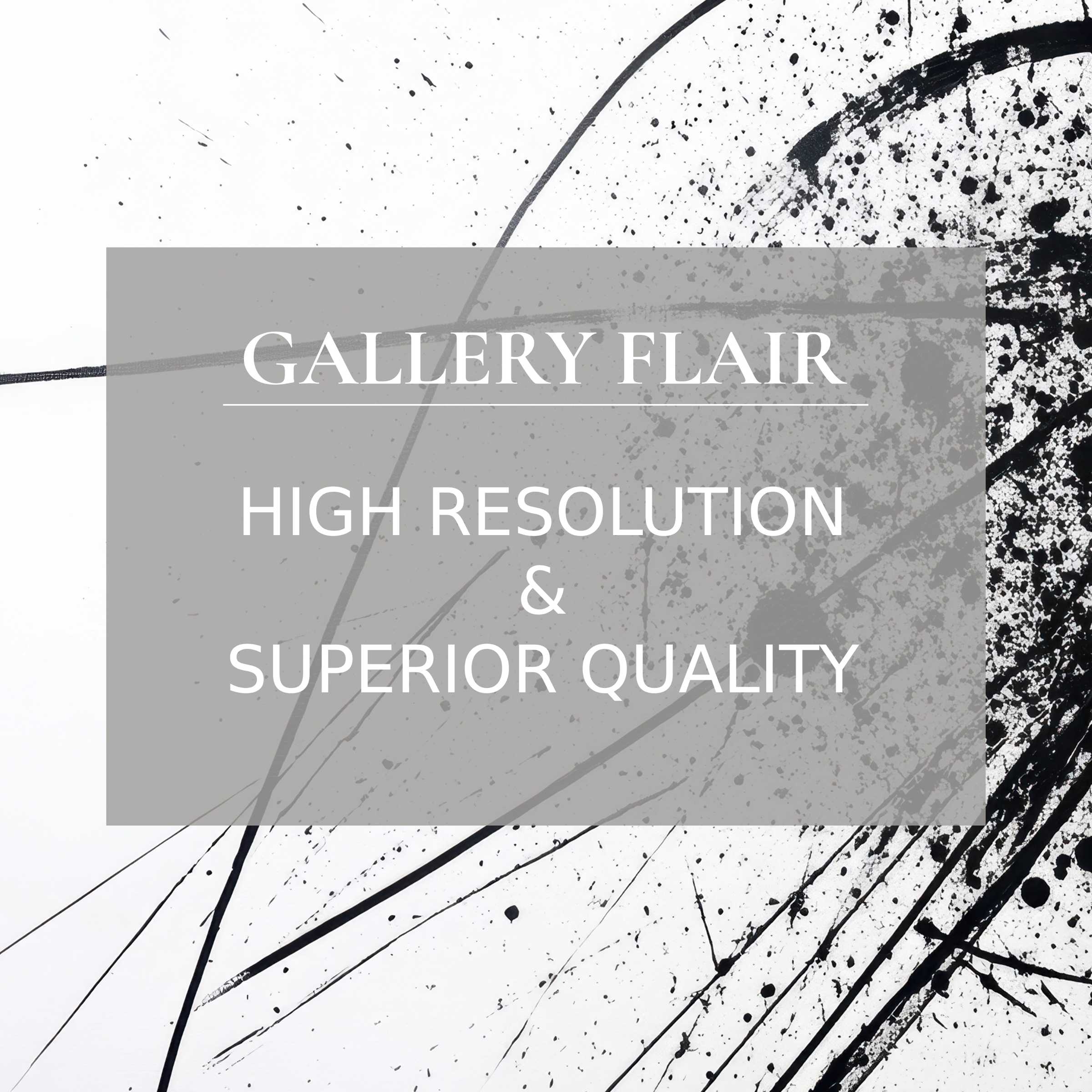 Sleek monochrome abstract with sharp lines and splatters, showcasing modern Frame TV picture clarity and elegance
