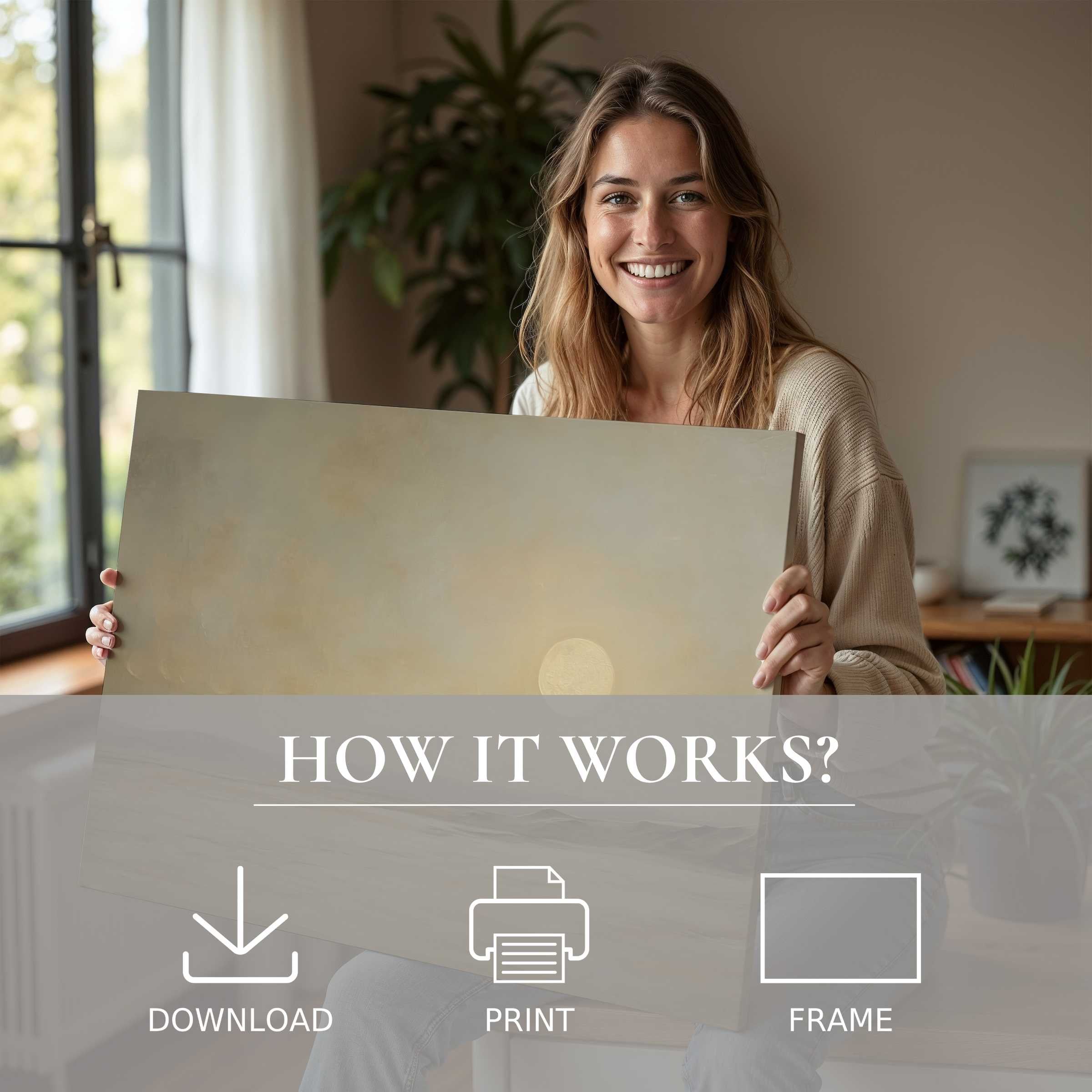 A radiant moment of connection with vintage digital art print, transforming serene spaces into joyful reflections of life