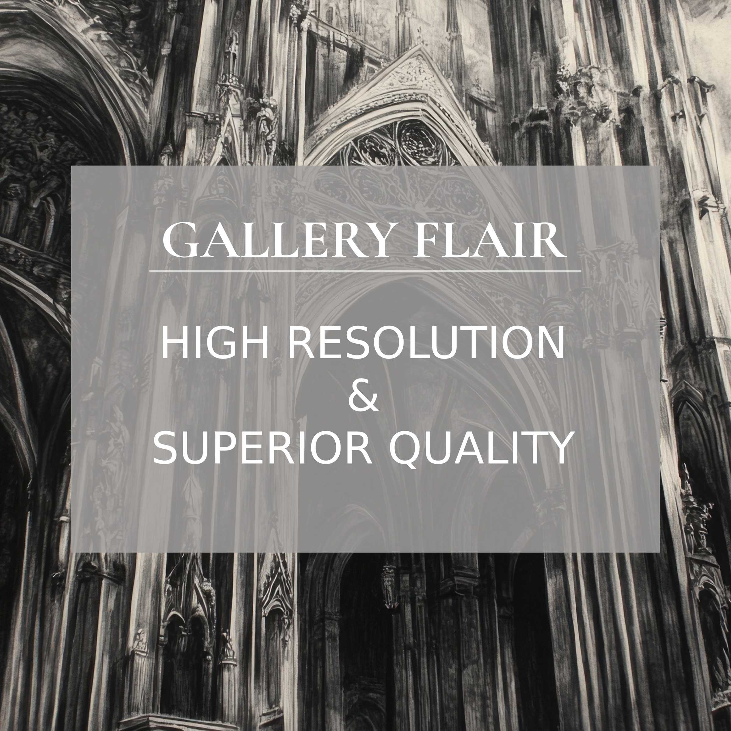 Black and white printable art capturing intricate gothic architecture, elevating modern interiors with bold, timeless elegance and refined detail