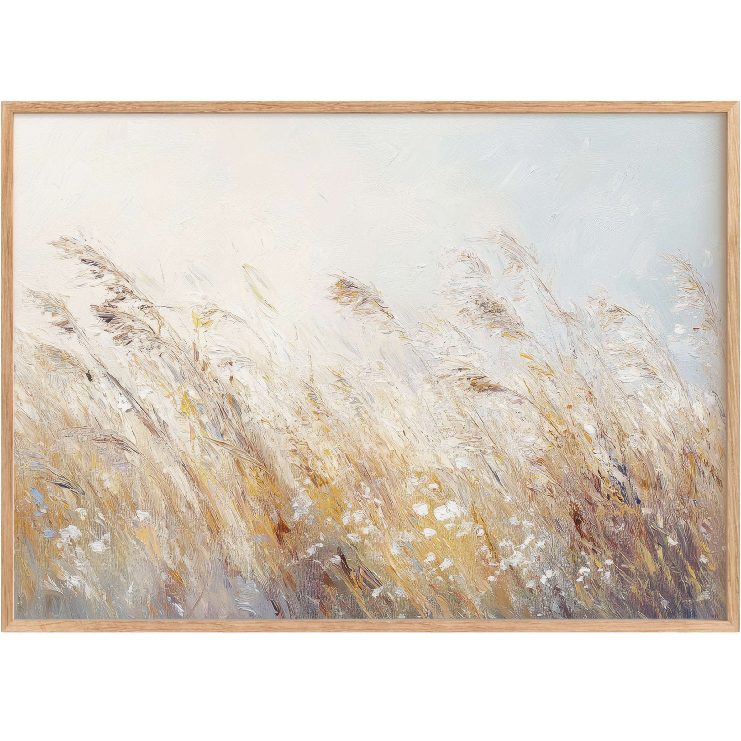 Botanical printable wall art with soft golds and creams, evoking a radiant, serene breeze that enhances elegant living spaces