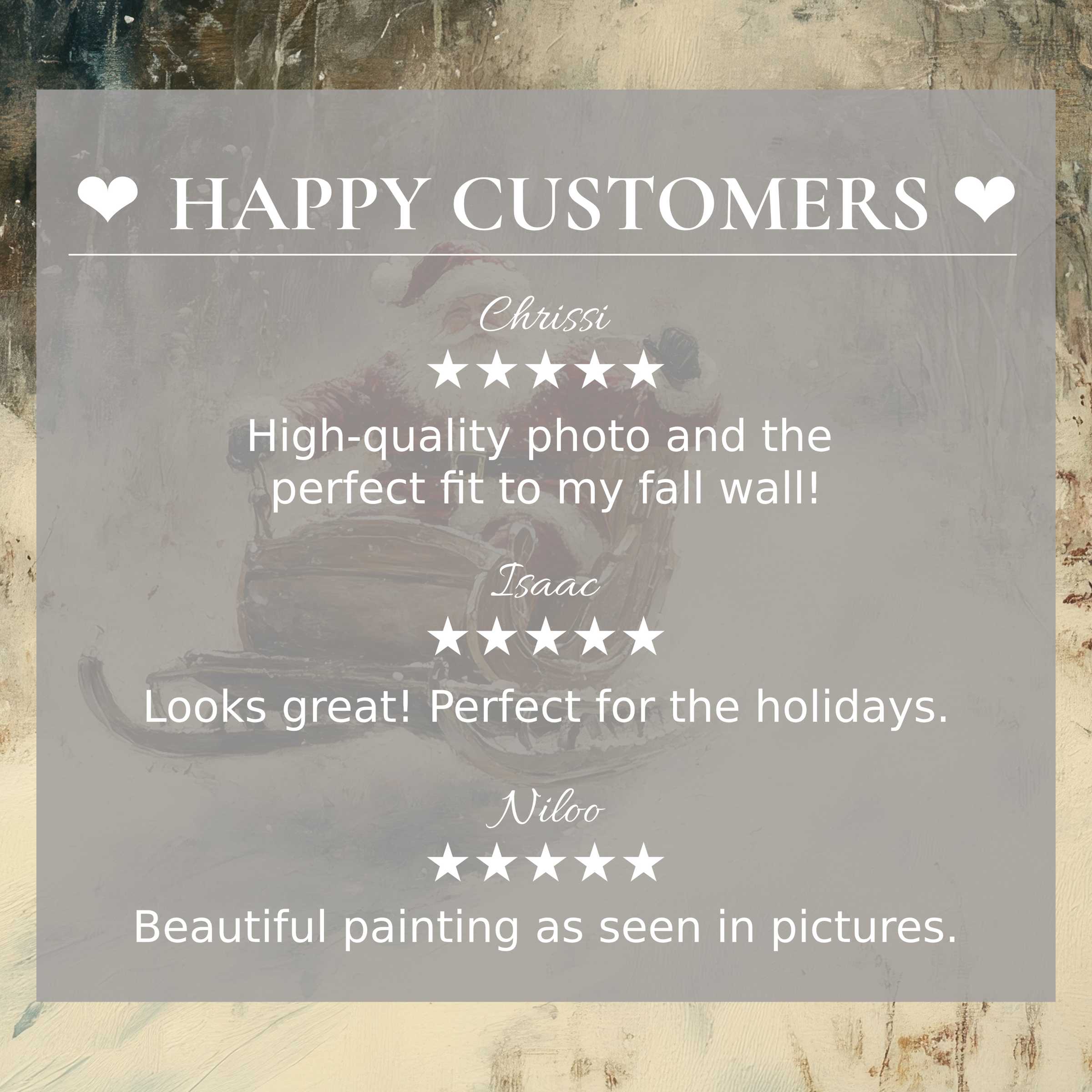 christmas art for Frame TV with abstract sunset colors, elegant layout, and positive reviews from a happy customer