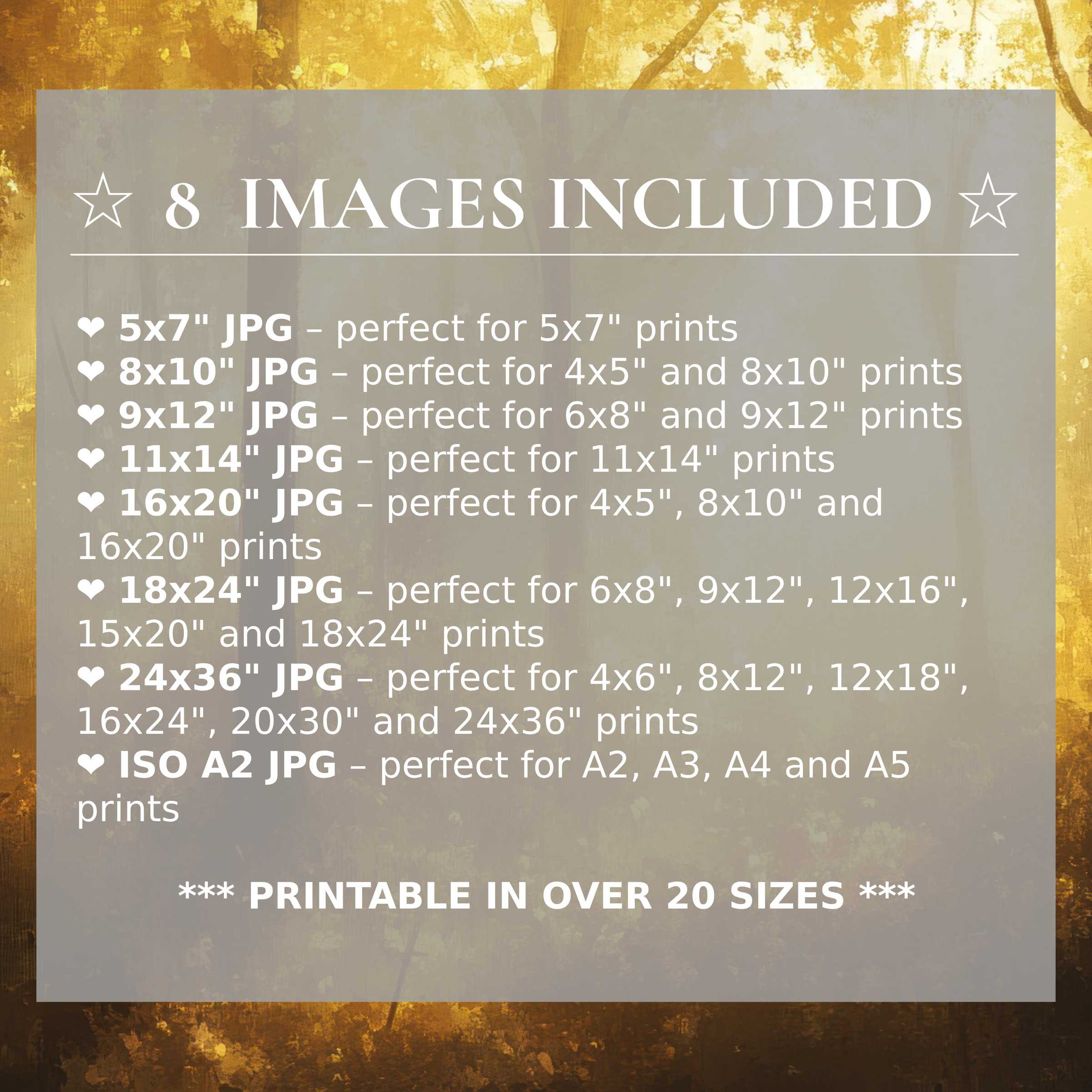 Radiant fall digital print in golden amber hues, offered in 8 high-quality sizes with download to elevate modern interiors with flexible, timeless style