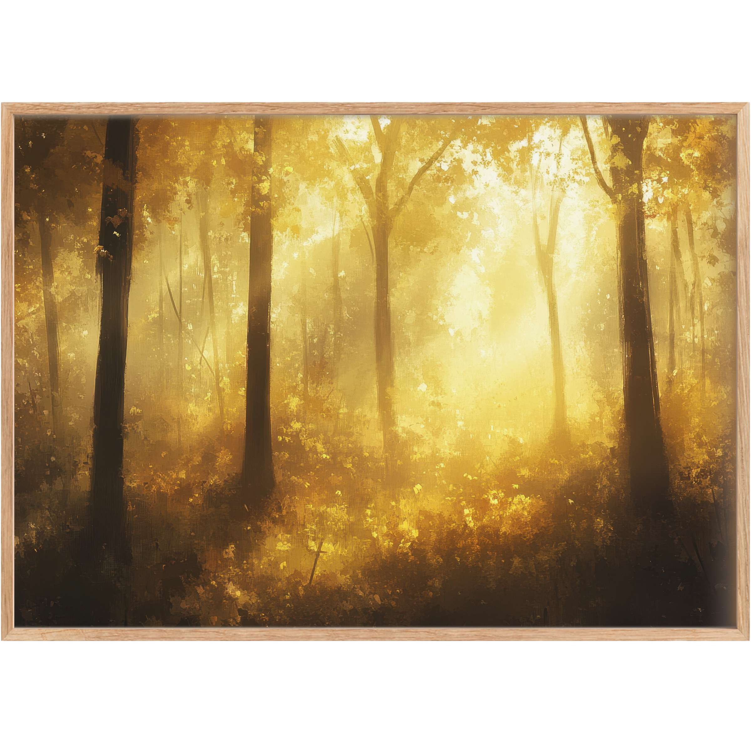 Radiant fall printable wall art bathed in golden light, evoking serene warmth and timeless autumnal elegance