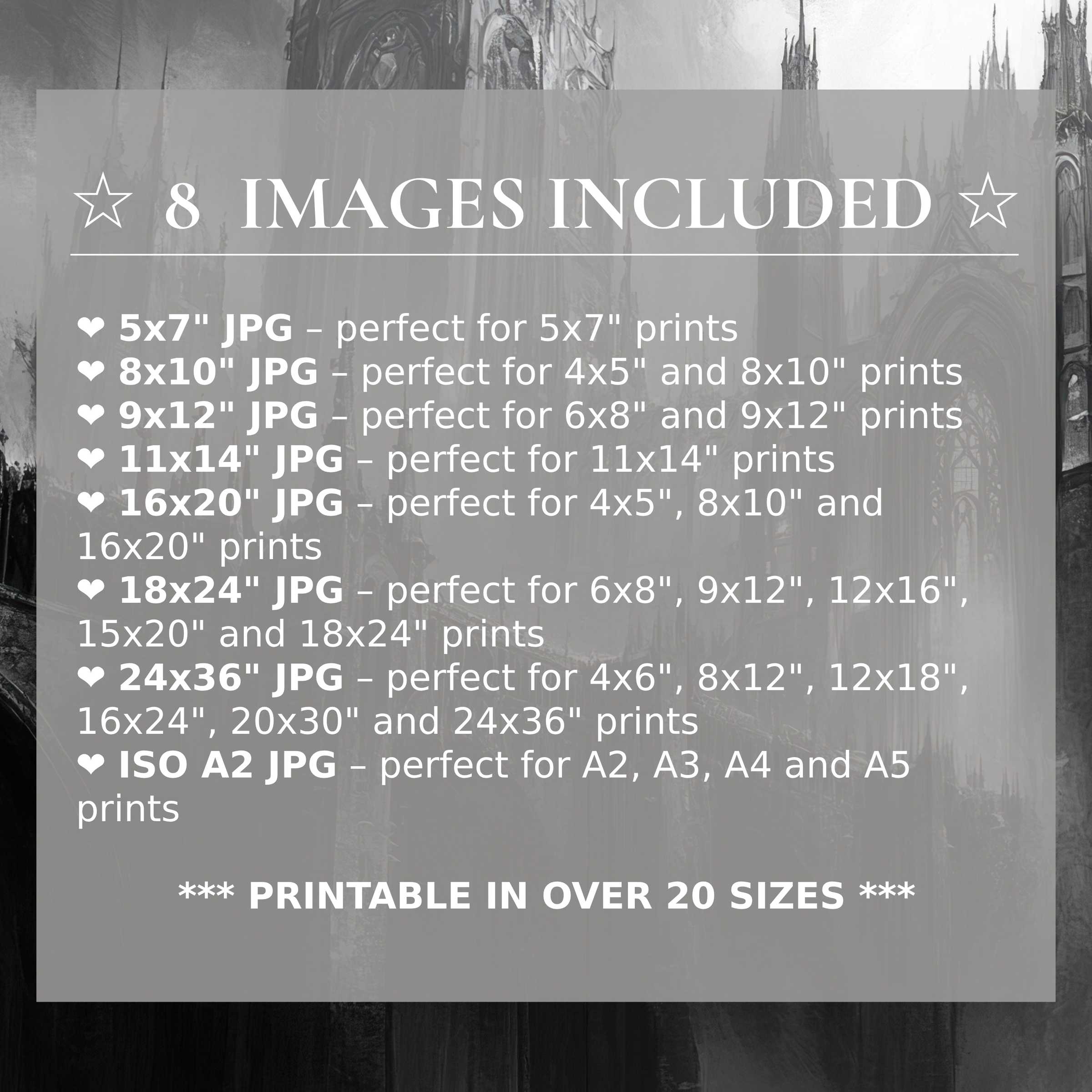 Black and white digital print radiates bold contrast and serene elegance, delivered in 8 high-quality sizes to enrich modern interiors with timeless style and versatile flair