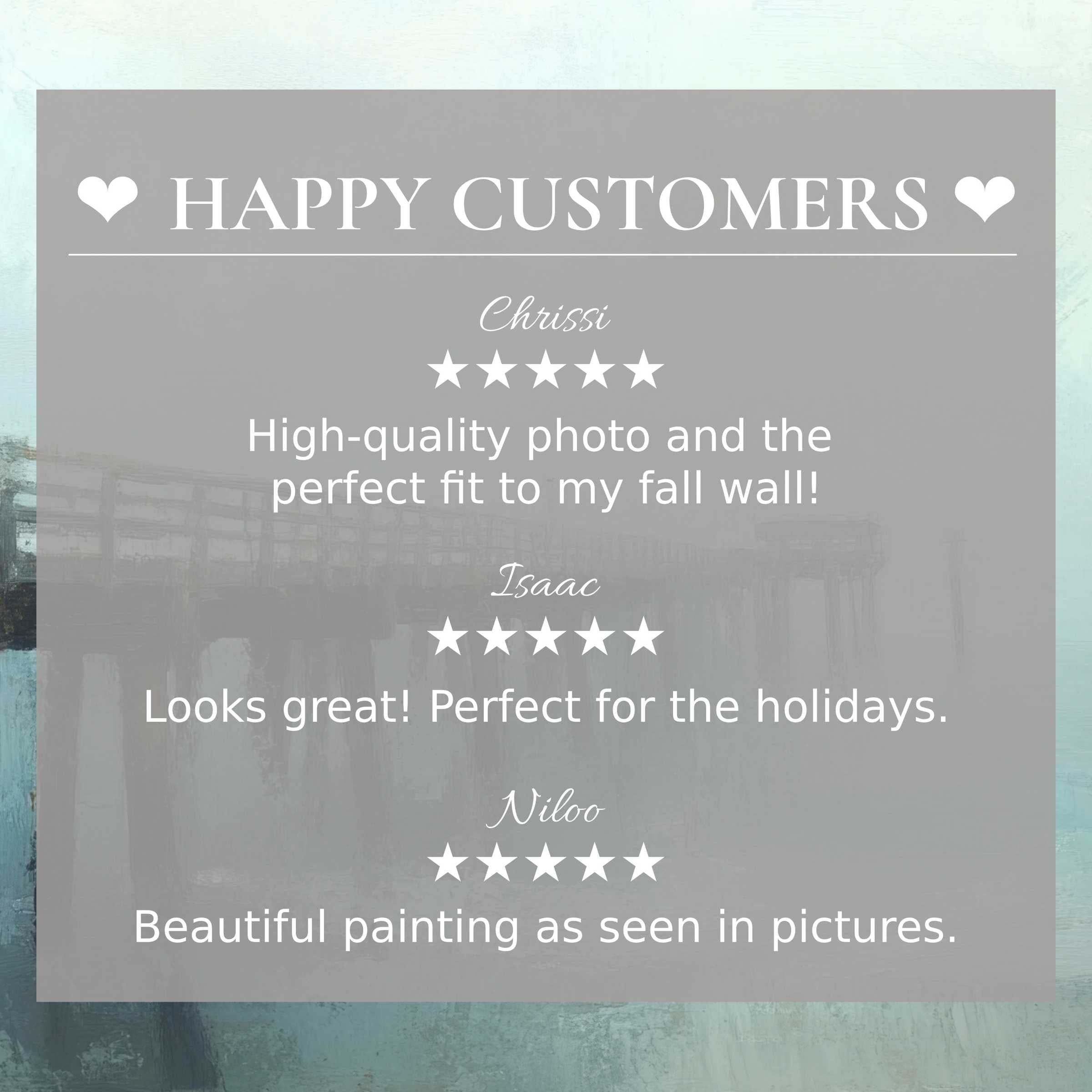 Happy customer reviews build trust with elegant beach art for Frame TV featuring abstract sunset hues