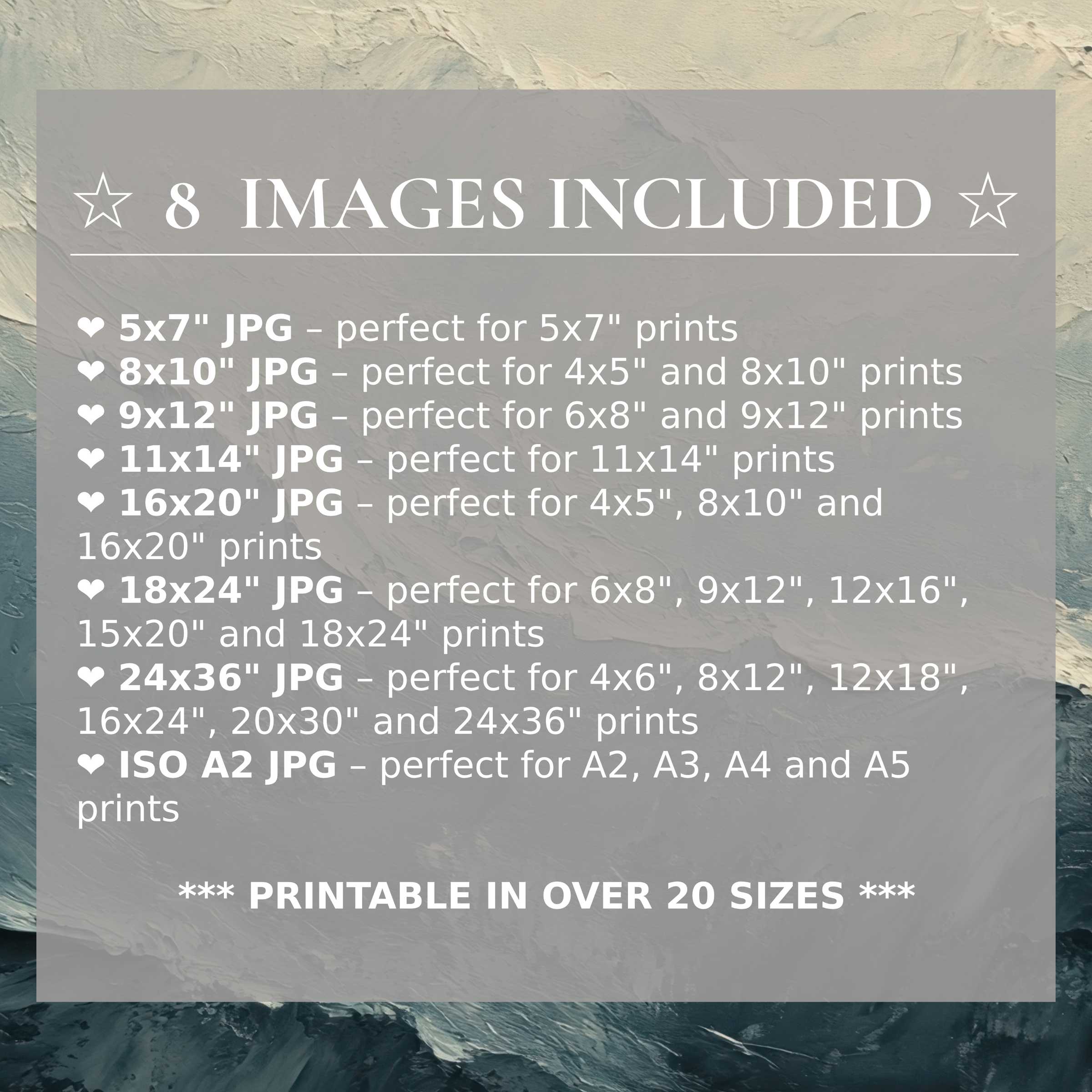 Vintage digital print exudes radiant blues and calming neutrals, elevating modern interiors with timeless style; includes 8 premium sizes