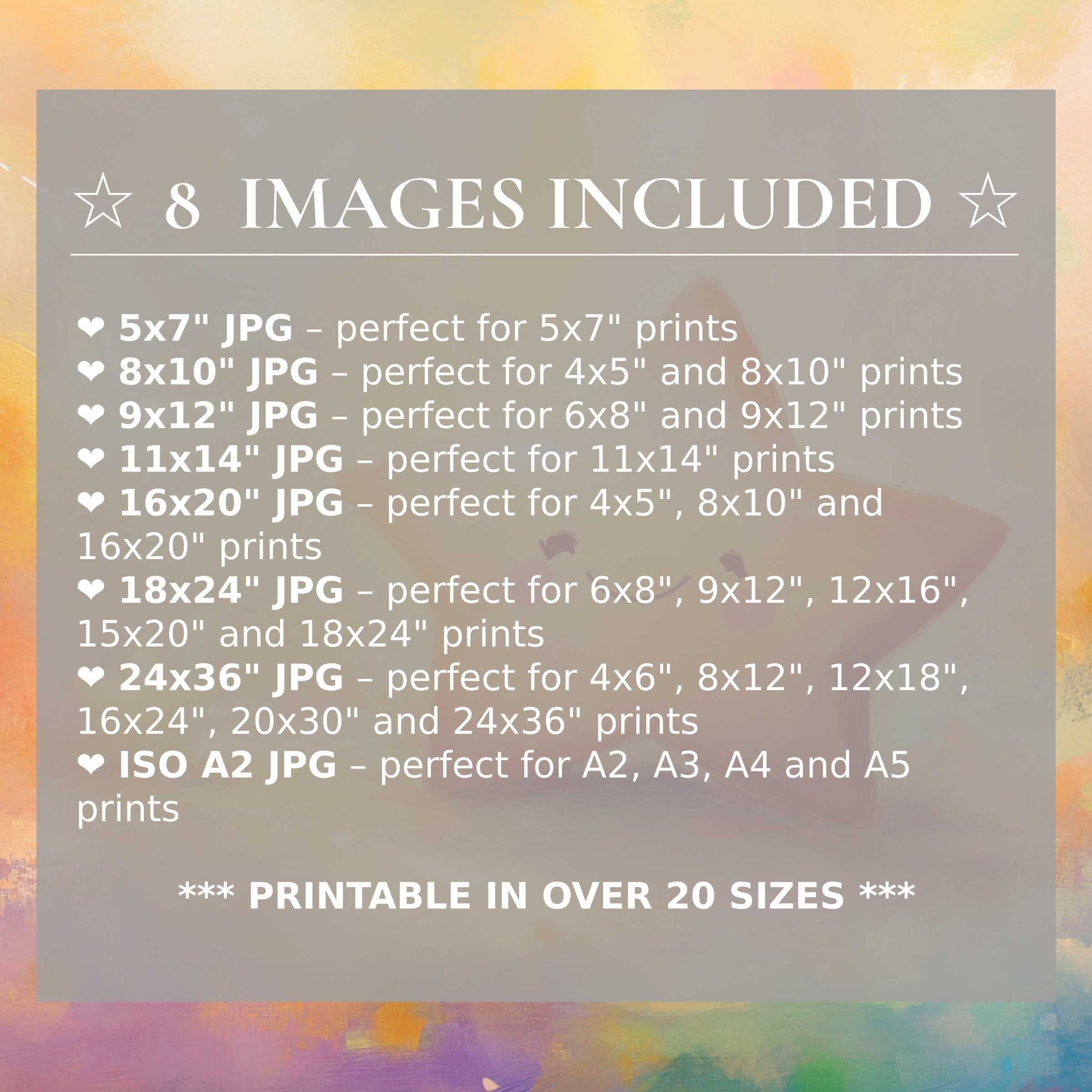 Nursery digital print in radiant pastels, blending soft pinks, yellows, and blues; includes 8 high-quality sizes for versatile modern decor