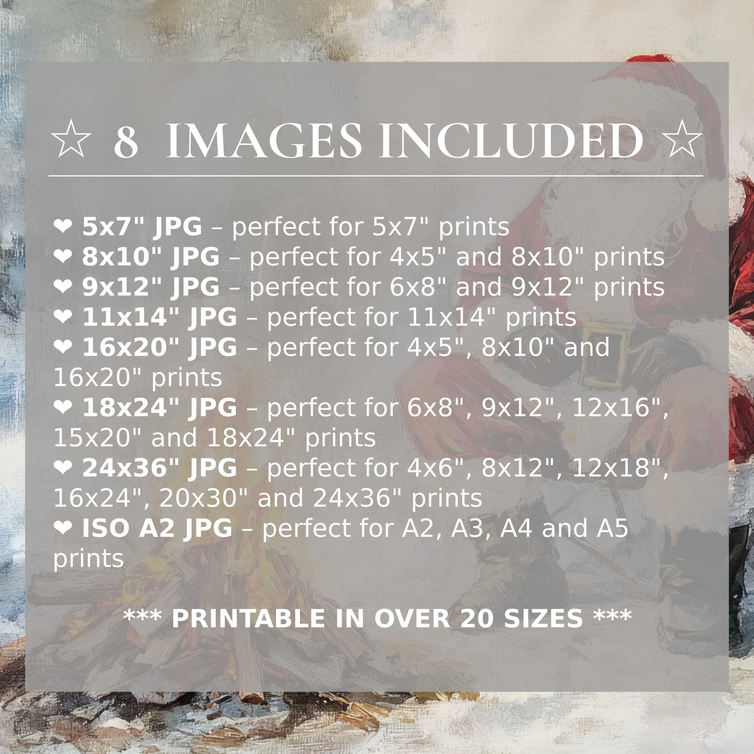 Christmas digital print exuding radiant reds and calming neutrals, available in 8 high-quality sizes for versatile, stylish interiors