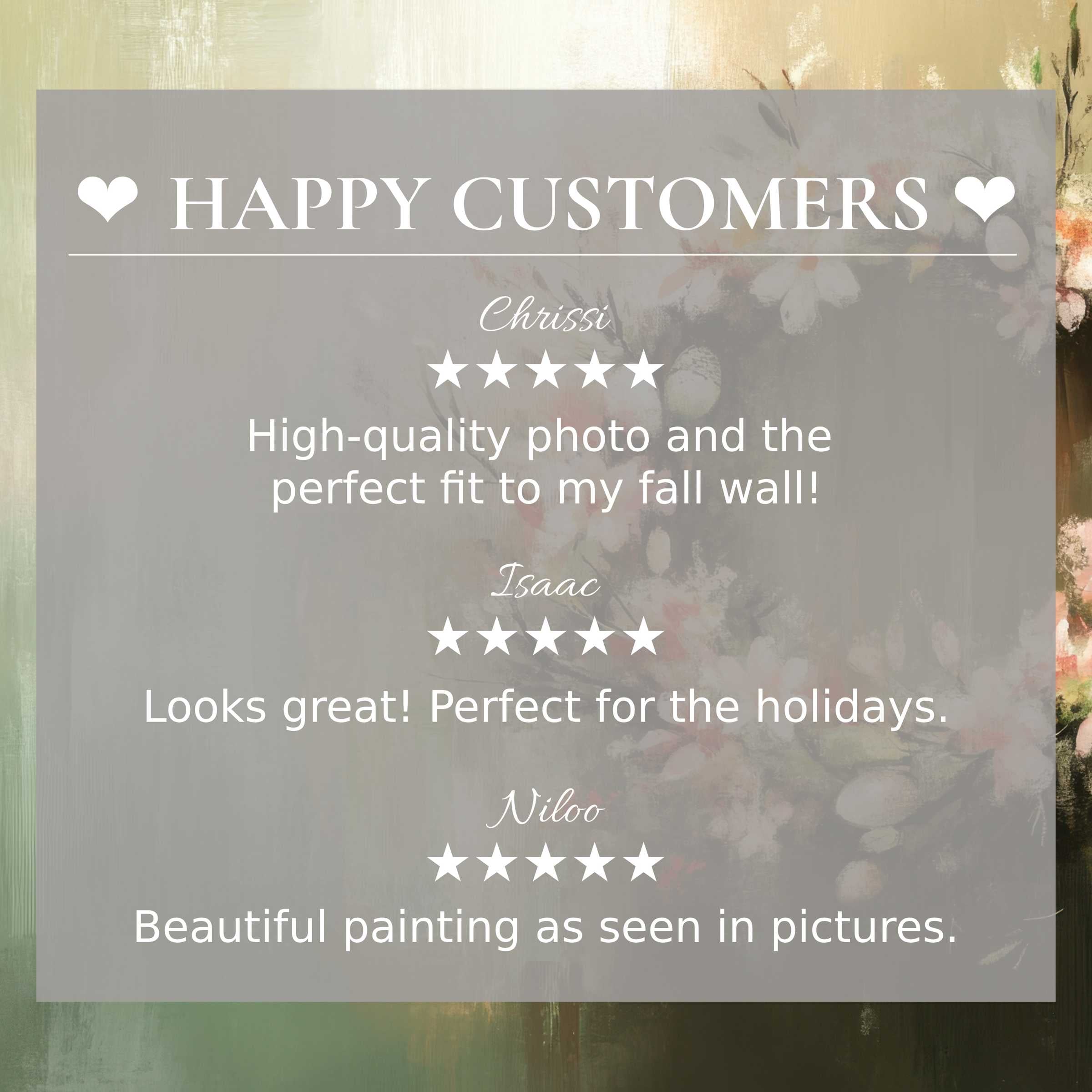 Elegant easter art for Frame TV with soft floral hues, showcasing happy customer reviews to build trust
