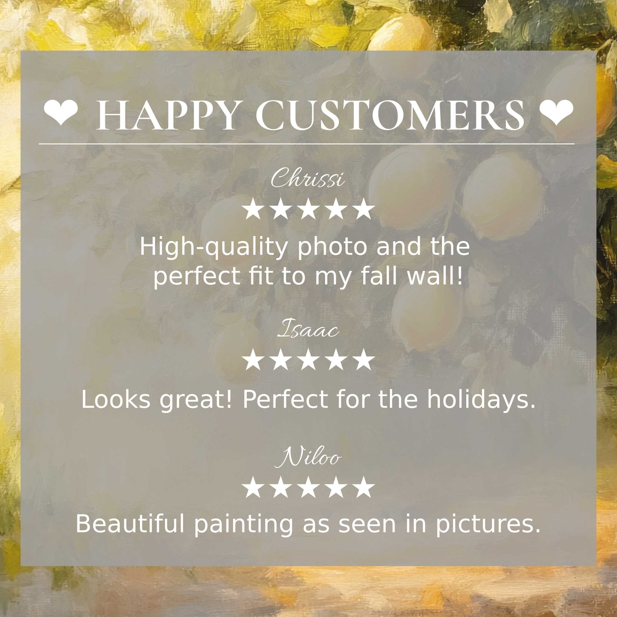 Elegant layout with vibrant abstract sunset colors builds trust with happy customer reviews for summer art for Frame TV