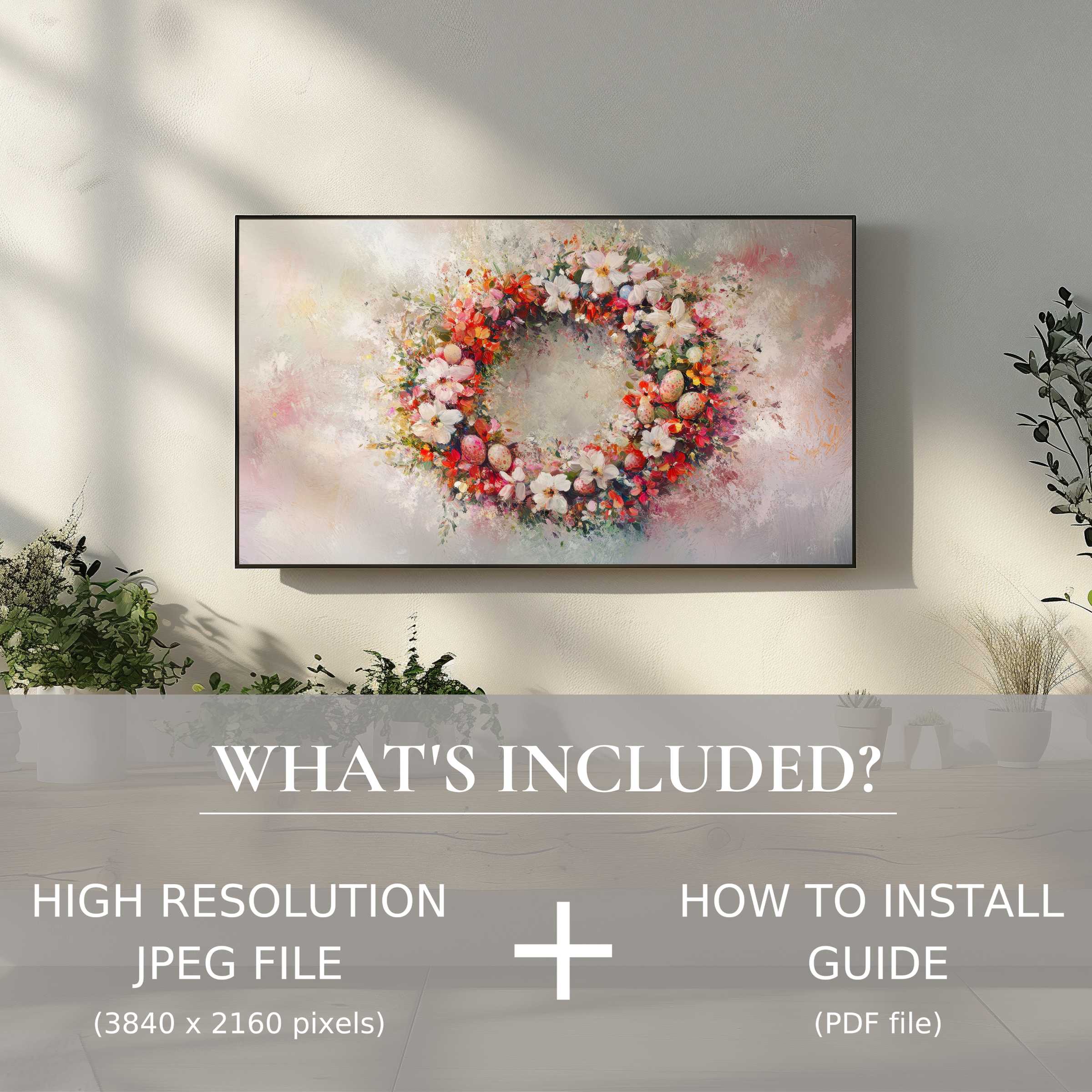 Elegant easter digital TV art download enhances stylish living spaces with effortless digital use and vibrant floral decor