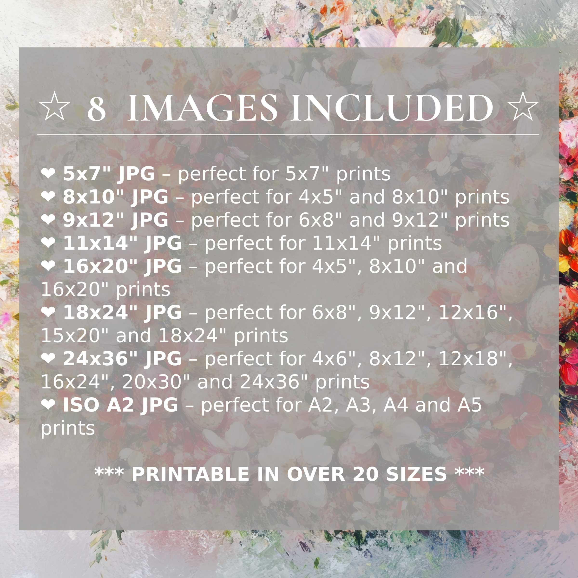 Easter digital print blooming with radiant pastels and soft neutrals, includes 8 high-quality sizes for versatile modern decor