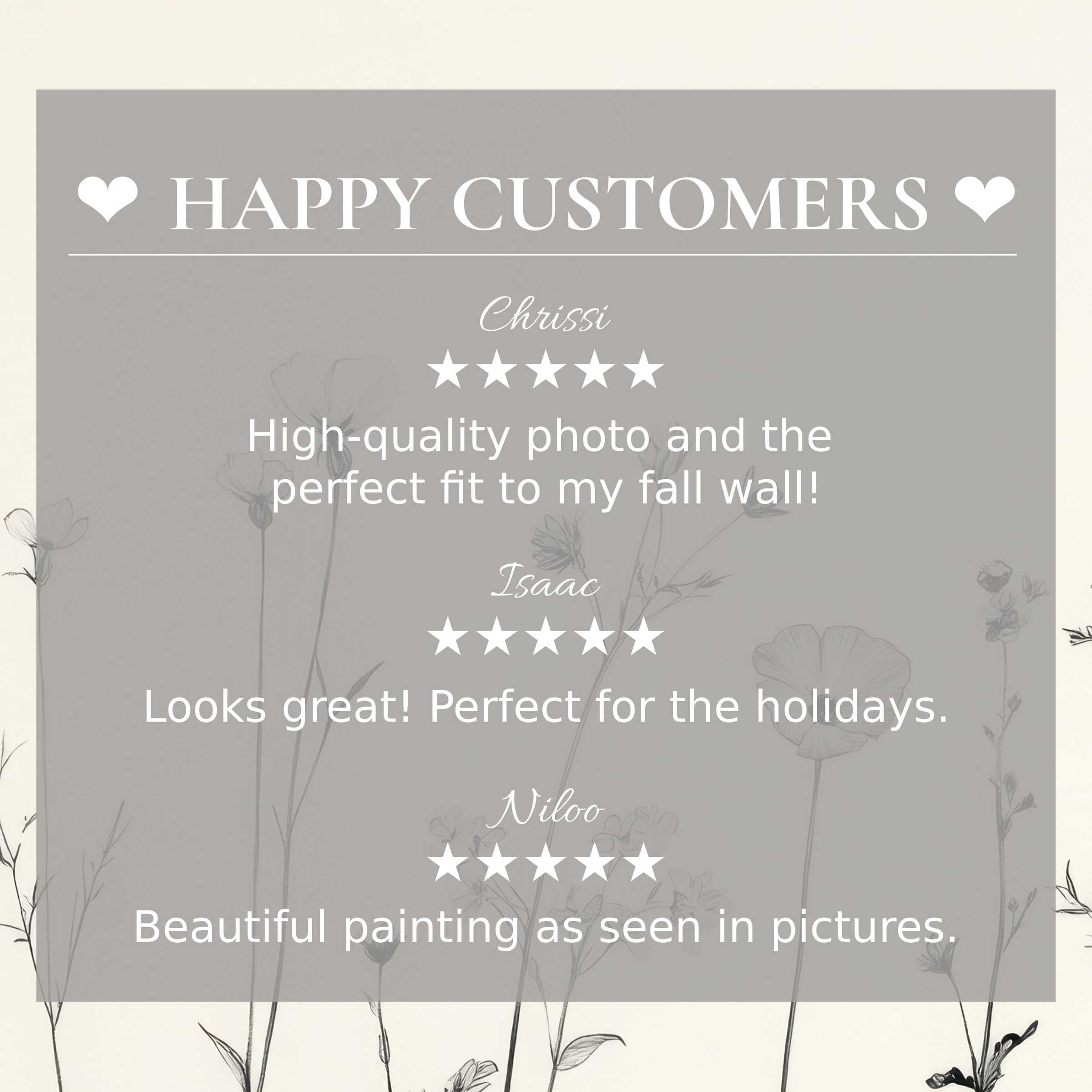 Floral art for Frame TV with abstract floral background, glowing trust via happy customer reviews and refined design