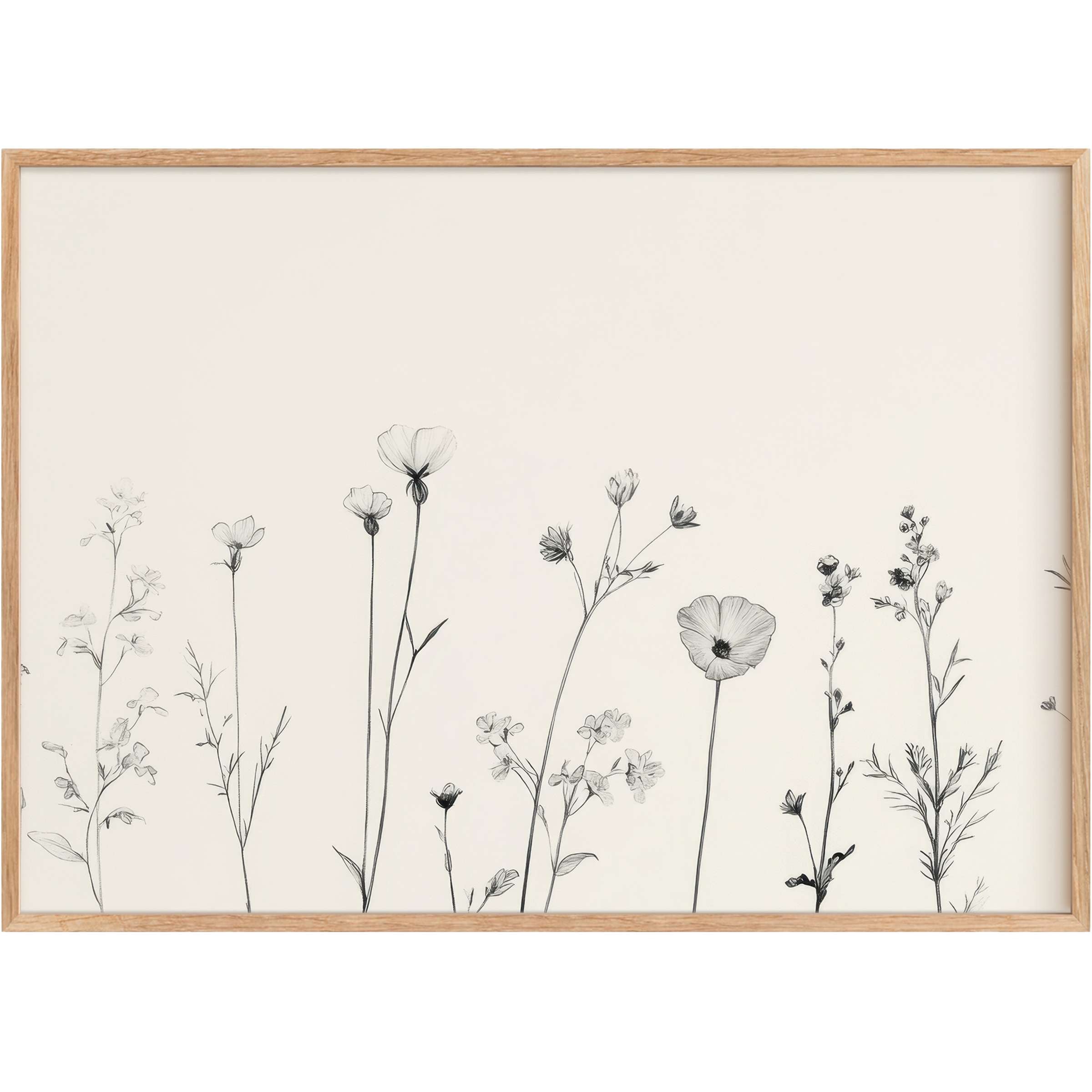 Delicate black and white floral printable wall art evokes serene elegance, perfect for a stylish, calming sanctuary