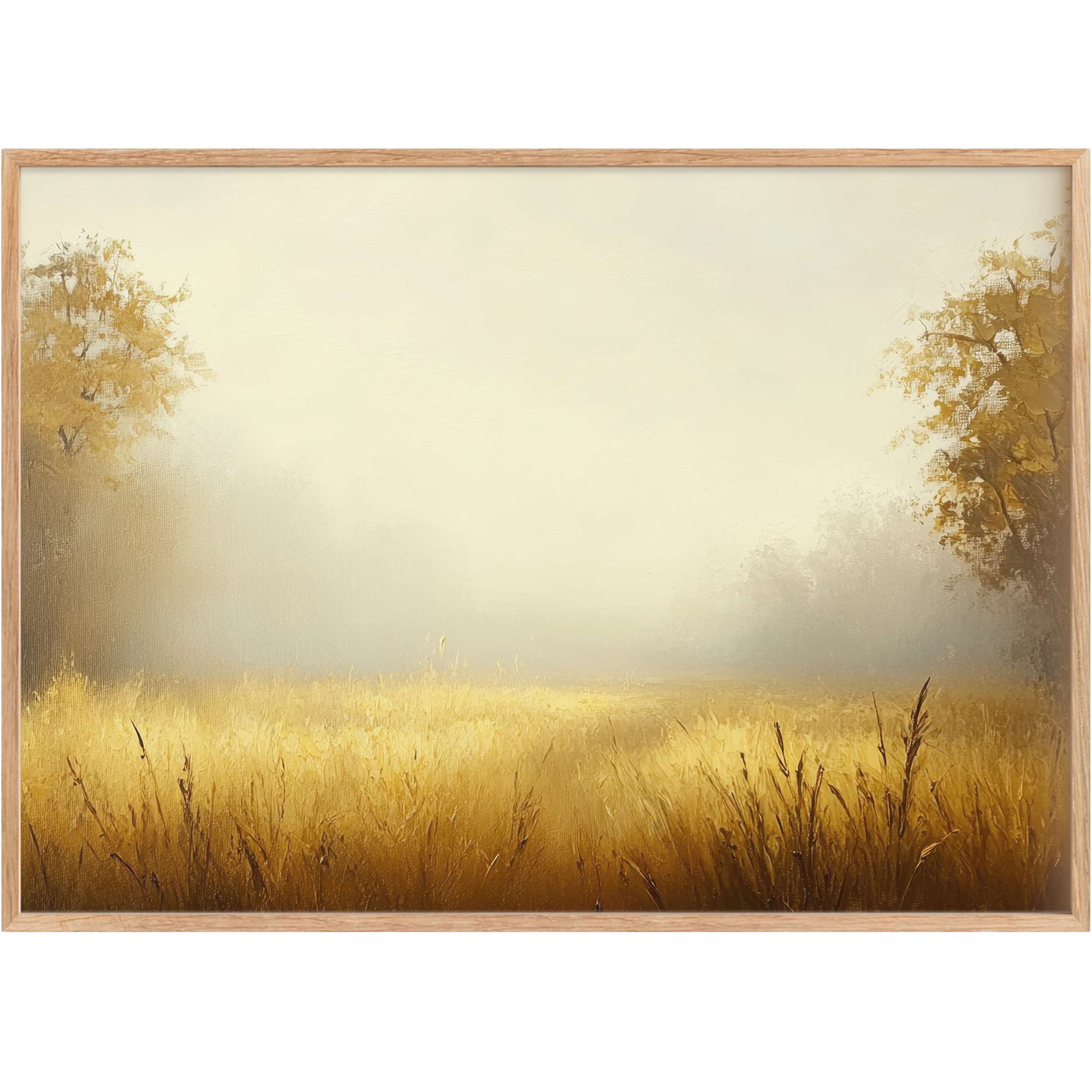 Golden amber hues wash over a serene autumn field, evoking a calm, warm ambiance in fall printable wall art