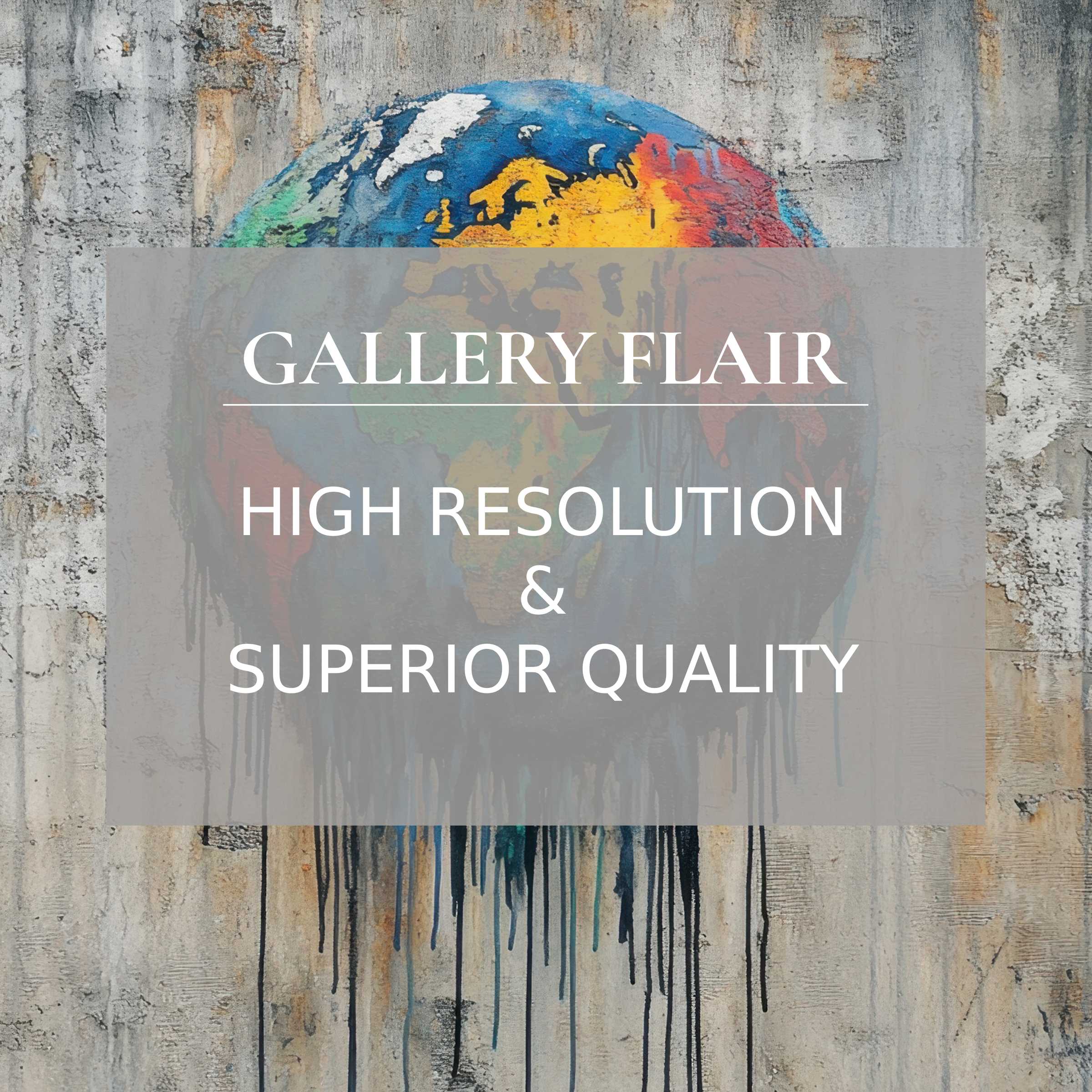 Vibrant street art printable art of a dripping, abstract globe - bold color contrasts and fine detail enrich modern interior ambiance