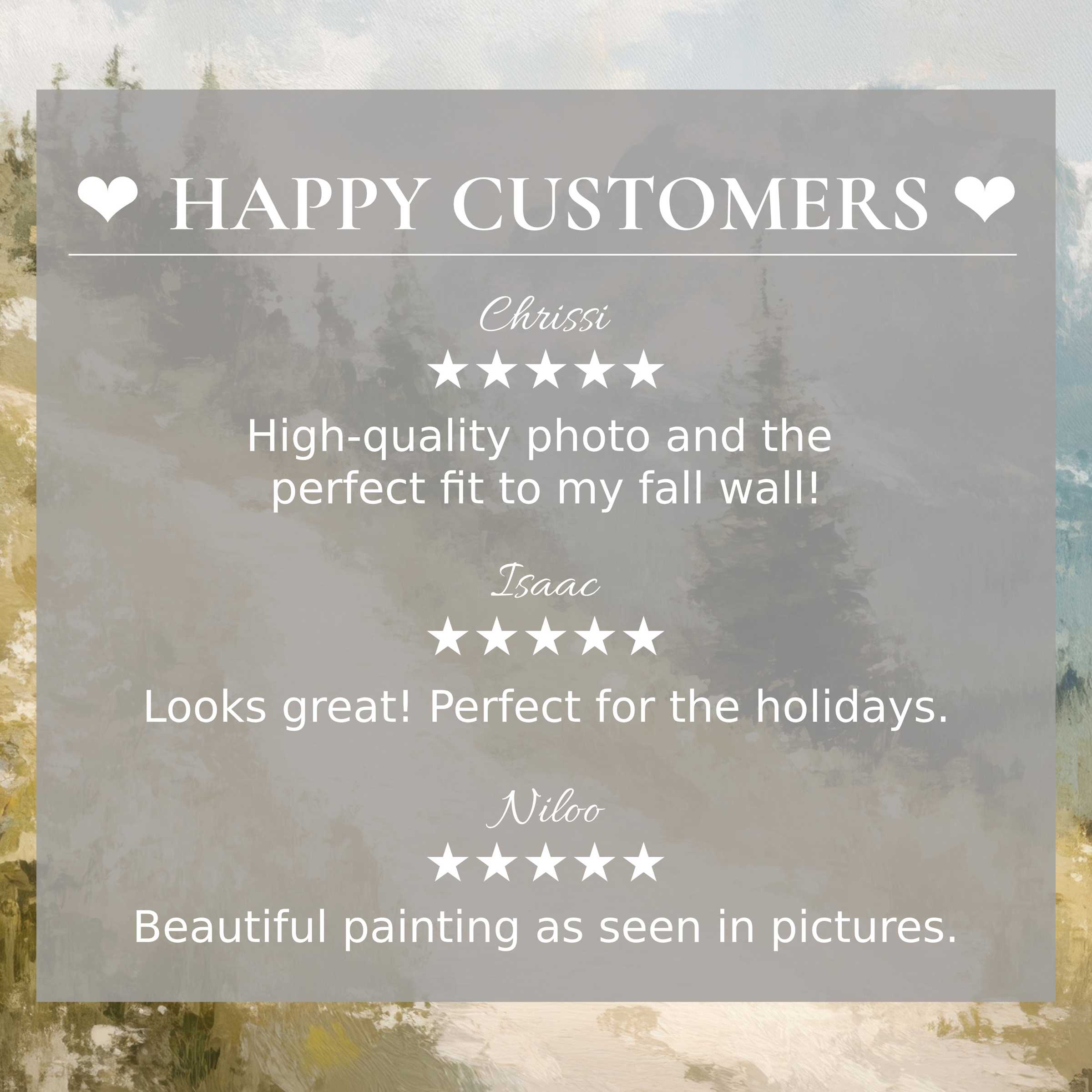 Elegant summer art for Frame TV with abstract sunset hues, showcasing happy customer reviews to inspire trust