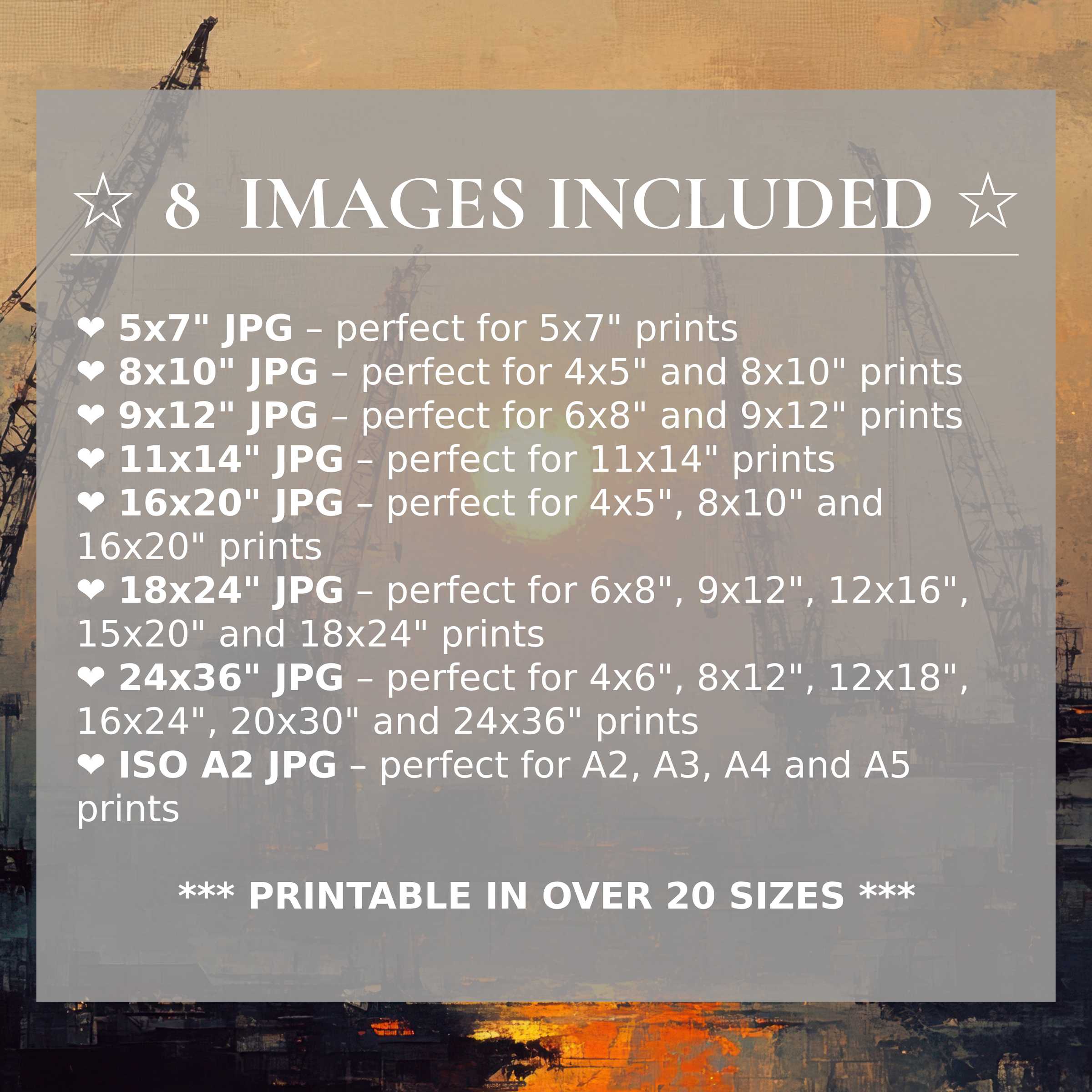 Urban digital print exuding warm amber and deep charcoal tones, offered in 8 high-quality sizes to elevate modern interiors with radiant style and versatile sophistication