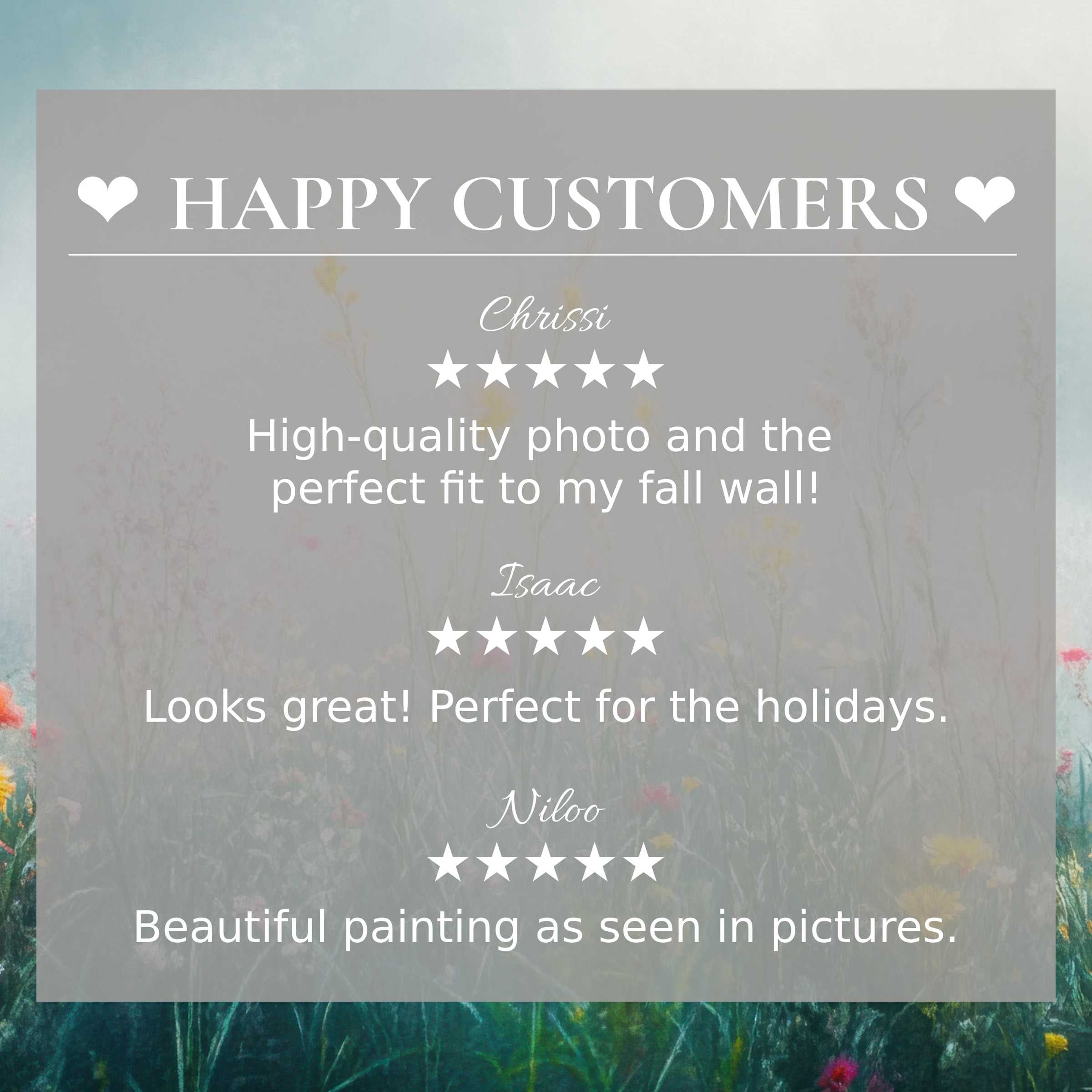Floral art for Frame TV with abstract sunset hues; happy customer reviews build trust in elegant home decor