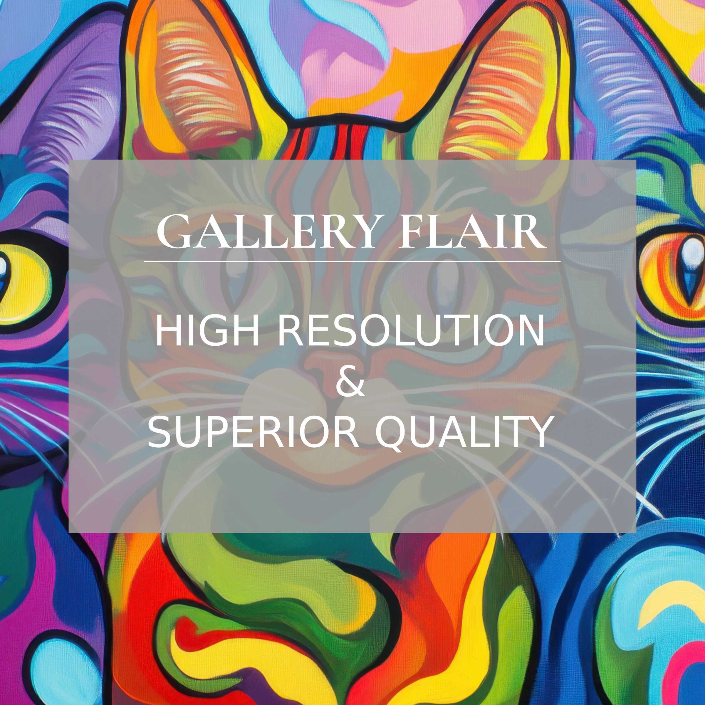 Vibrant pop art printable art featuring bold, multicolored feline forms, radiating dynamic energy and refined high-definition detail, perfect for elevating contemporary living spaces with modern flair and artistic vitality