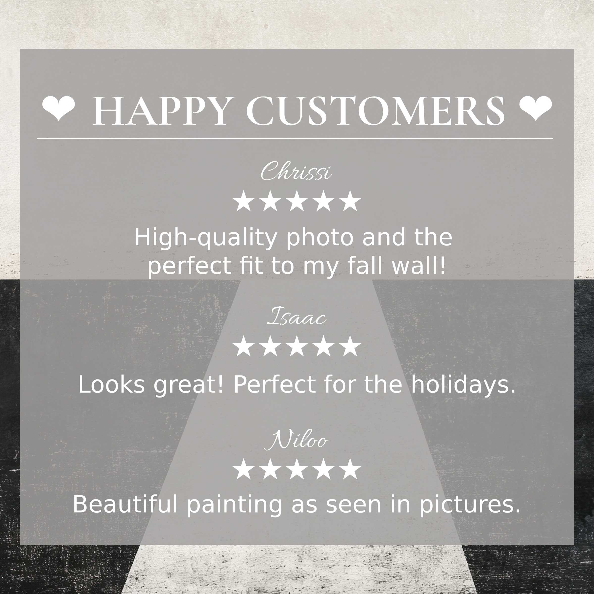 Trusted layout showing happy customer reviews with modern art for Frame TV in muted abstract sunset hues