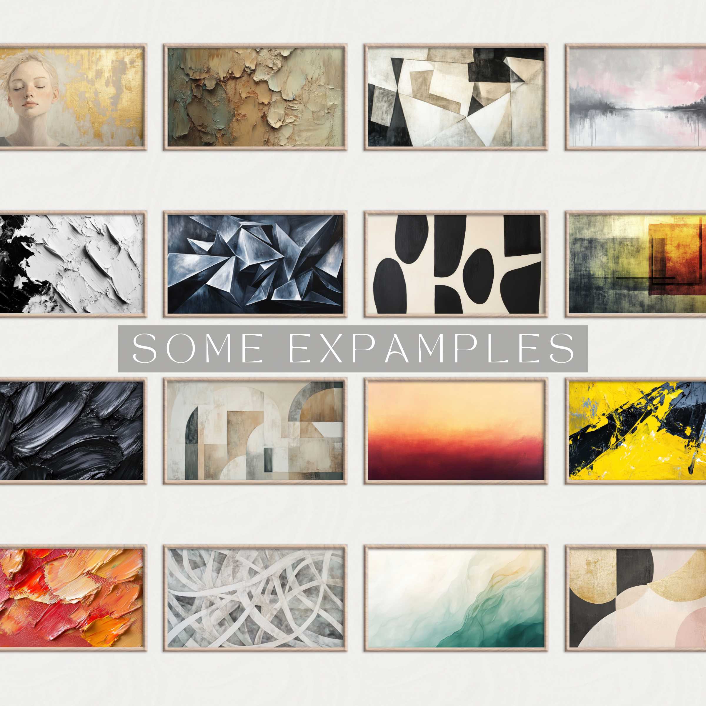 Abstract Wall Art Prints featuring a curated mix of textured, geometric, and color-rich modern compositions for sophisticated spaces