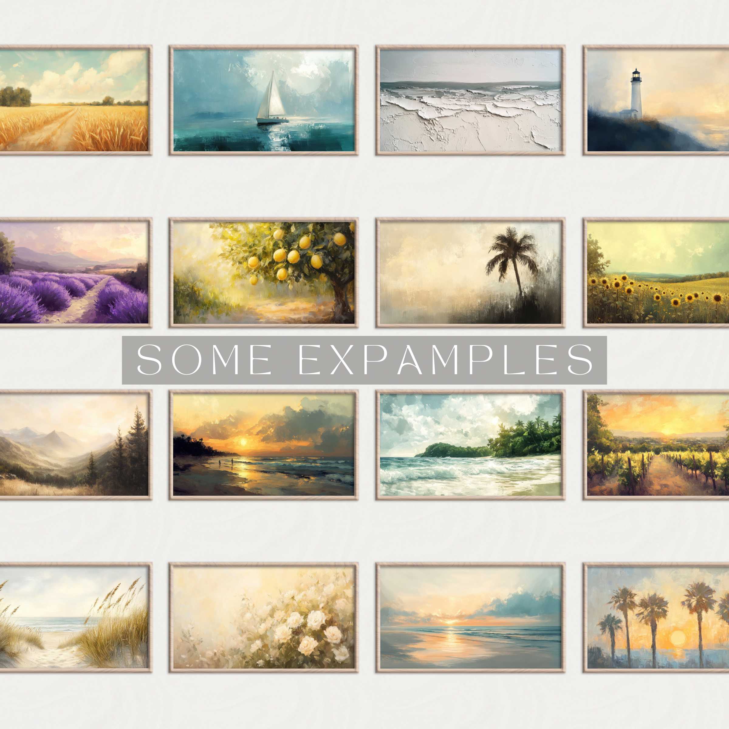 Summer Frame TV Art gallery showcasing serene landscapes, seascapes, and nature scenes for refined home decor