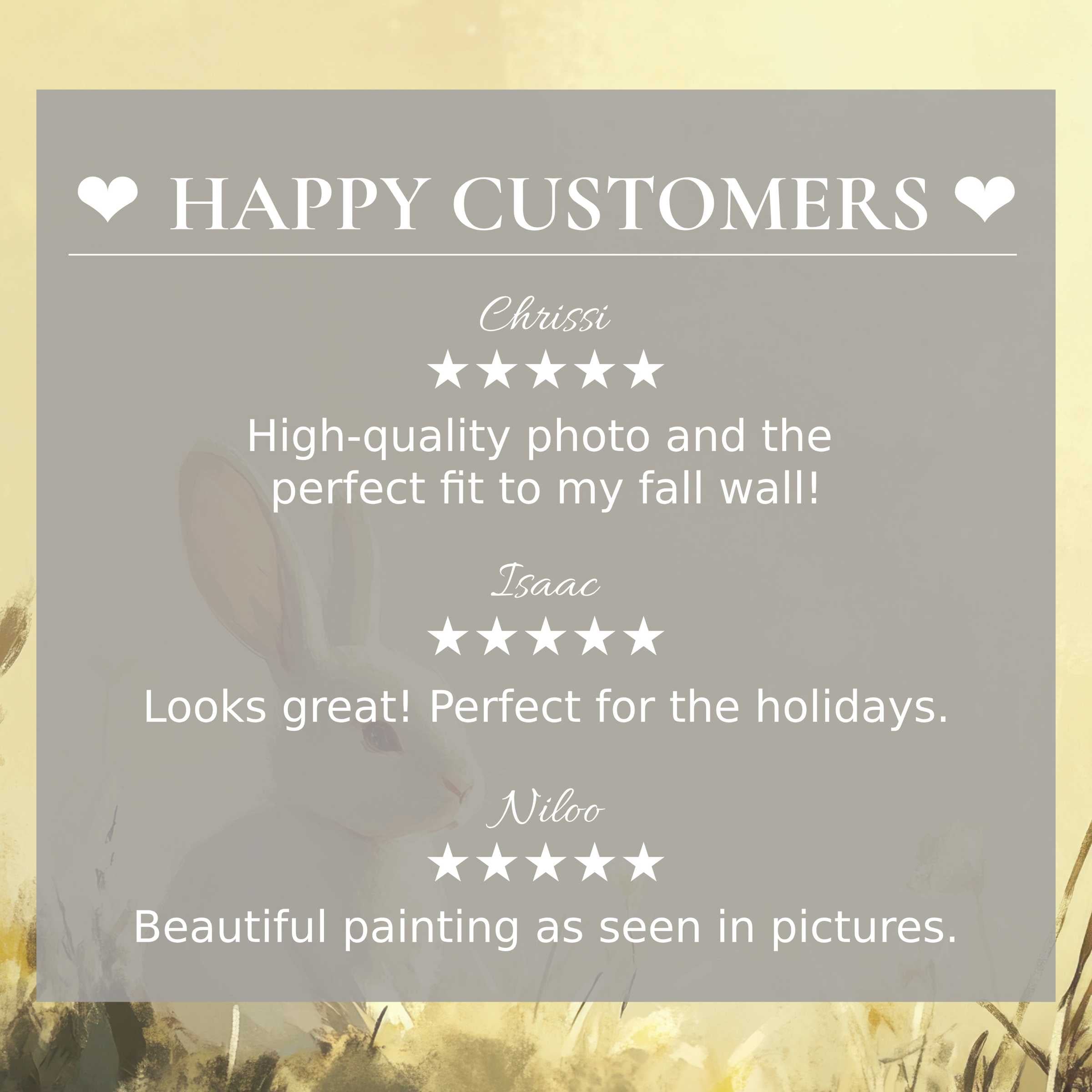 Elegant easter art for Frame TV with soft gold tones, happy customer reviews build trust and showcase quality