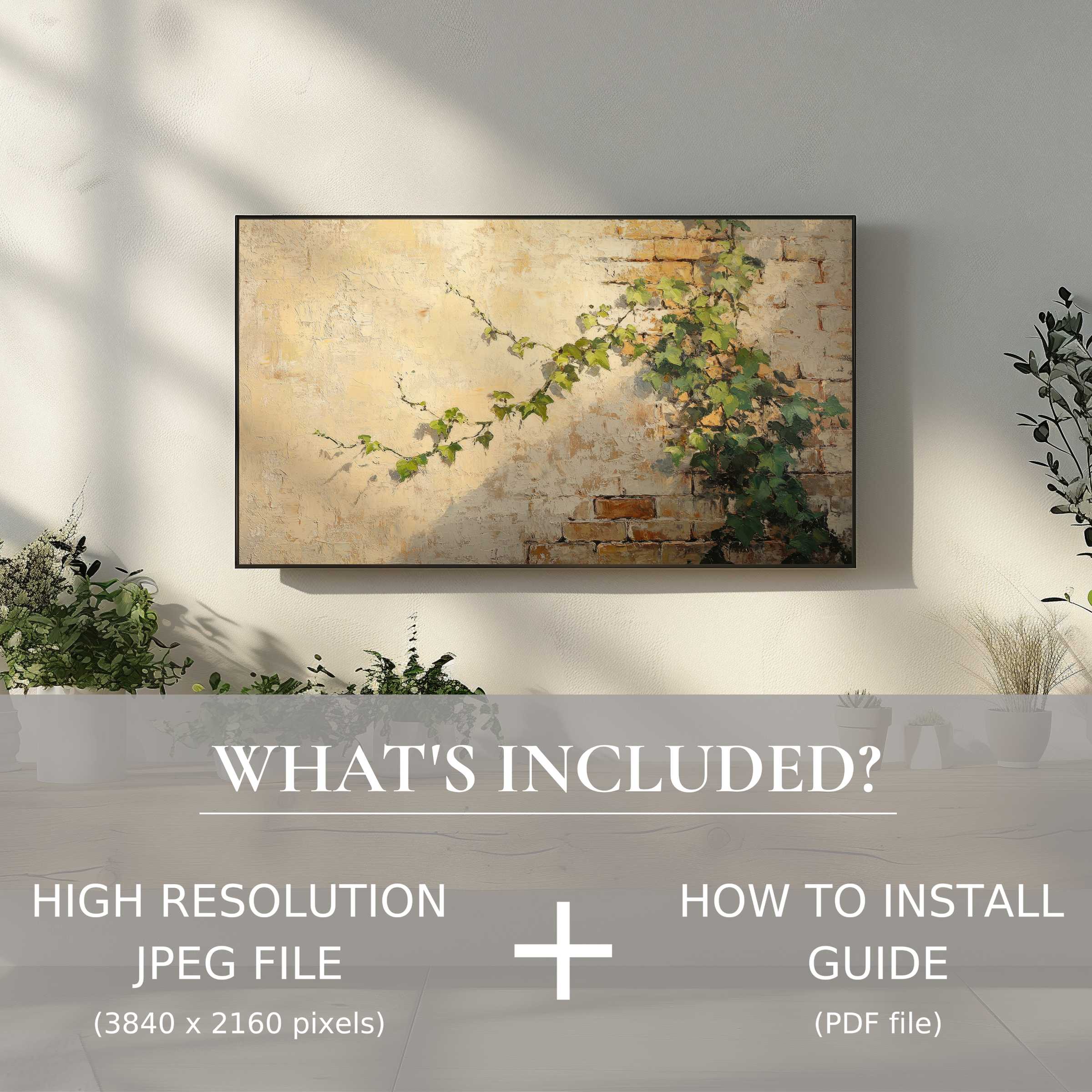 Elegant botanical digital TV art download enhances modern living spaces with easy digital use and nature-inspired charm