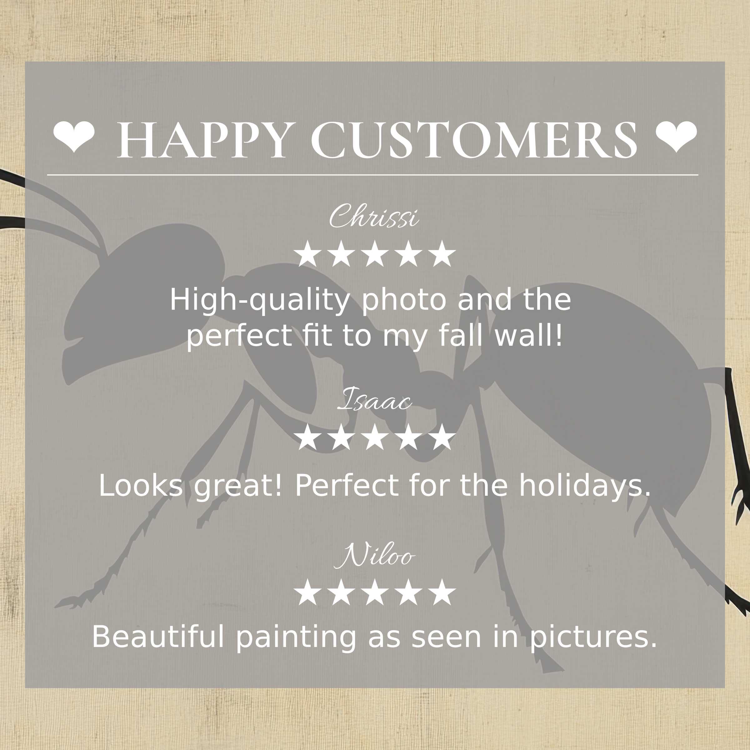 Minimalist art for Frame TV with abstract neutral tones, showcasing happy customer reviews and elegant, trustworthy design