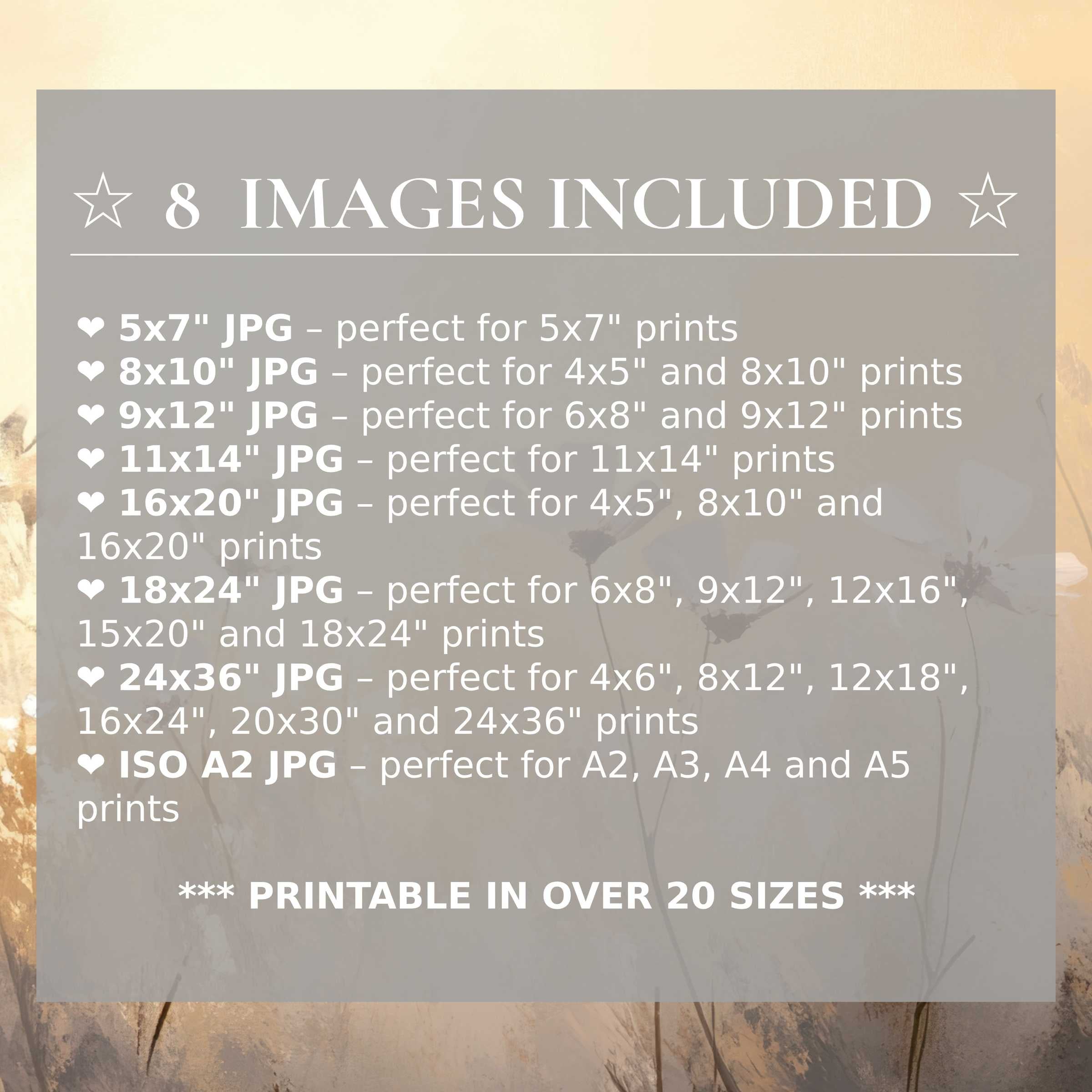 Spring digital print radiates serene earth tones with soft beige and muted grays, offering 8 high-quality sizes included Elevate modern interiors with effortless style and versatile decor appeal