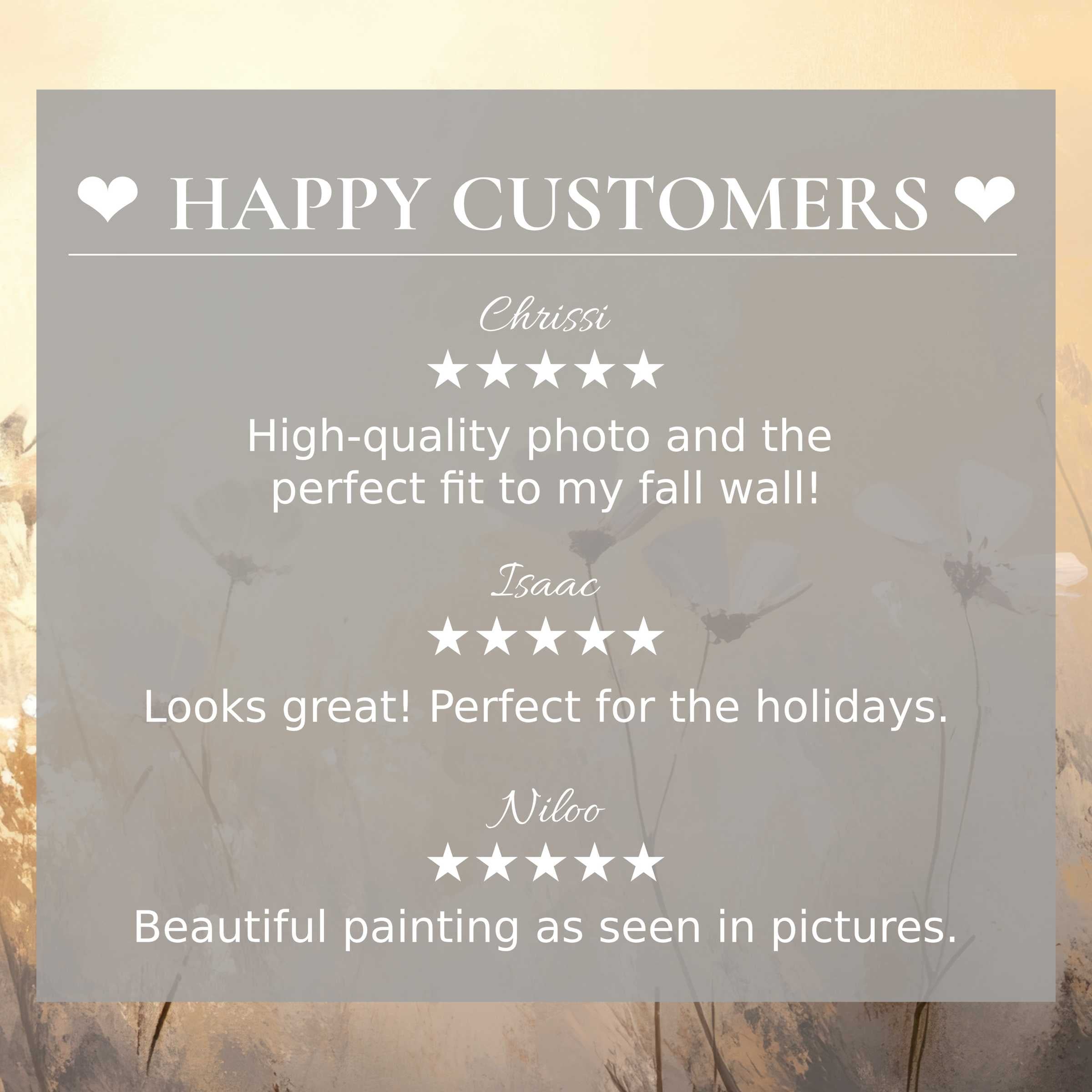 Spring art for Frame TV with abstract floral hues, showcasing reviews from happy customers and an elegant aesthetic