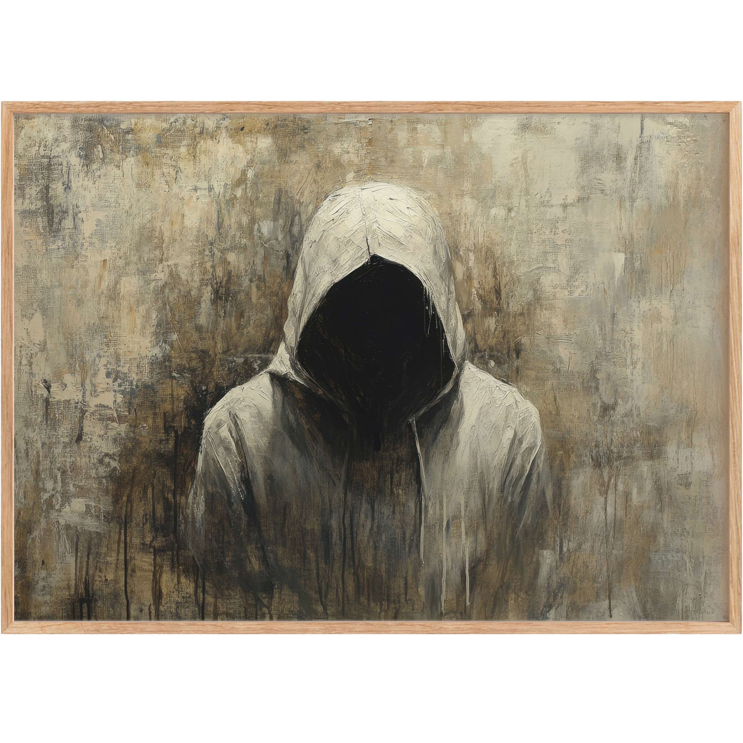 Evoke mystery and intrigue with this Halloween printable wall art, blending muted grays and shadowy blacks for a bold, hauntingly elegant ambiance