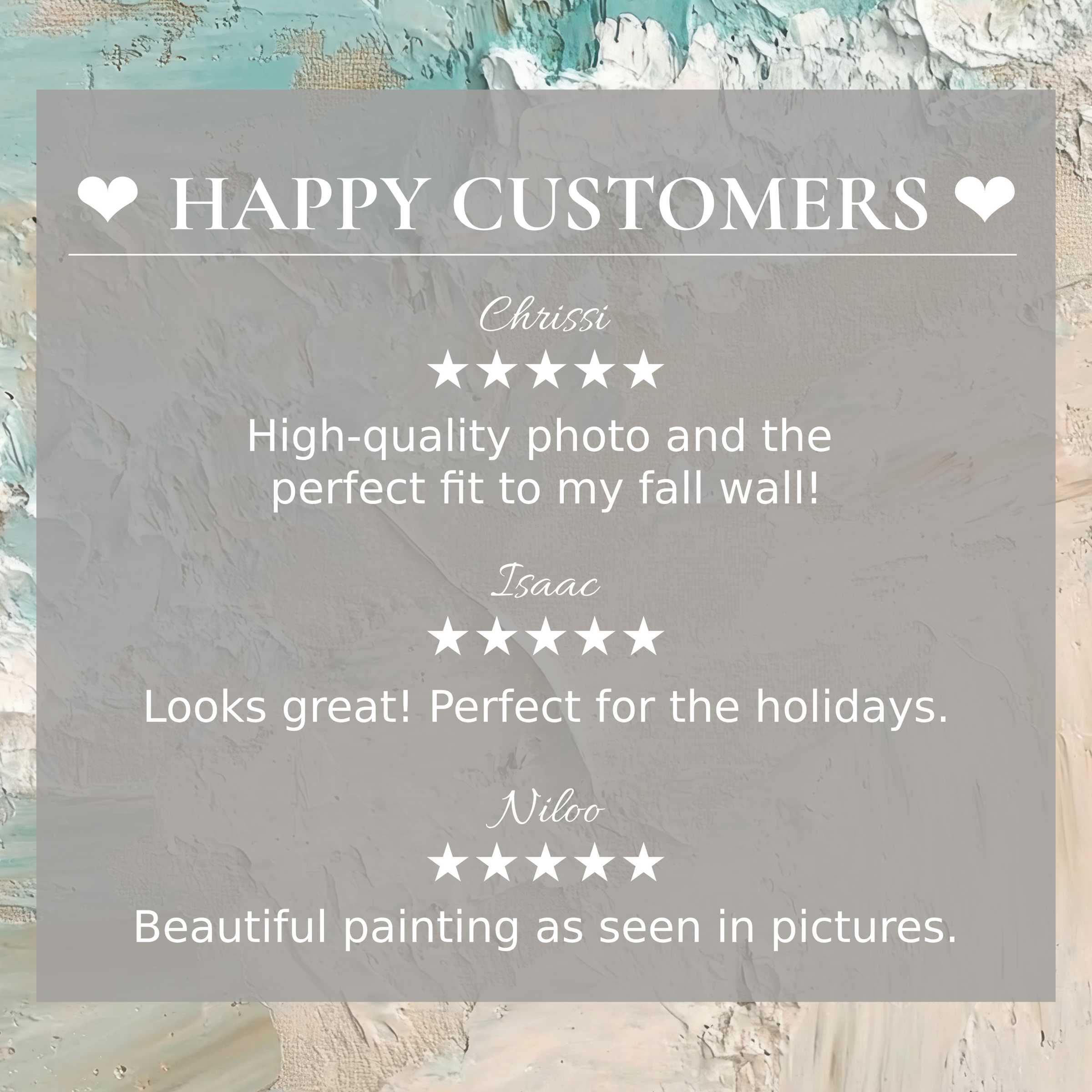 Elegant beach art for Frame TV with abstract sunset hues, showcasing happy customer reviews that inspire trust and style