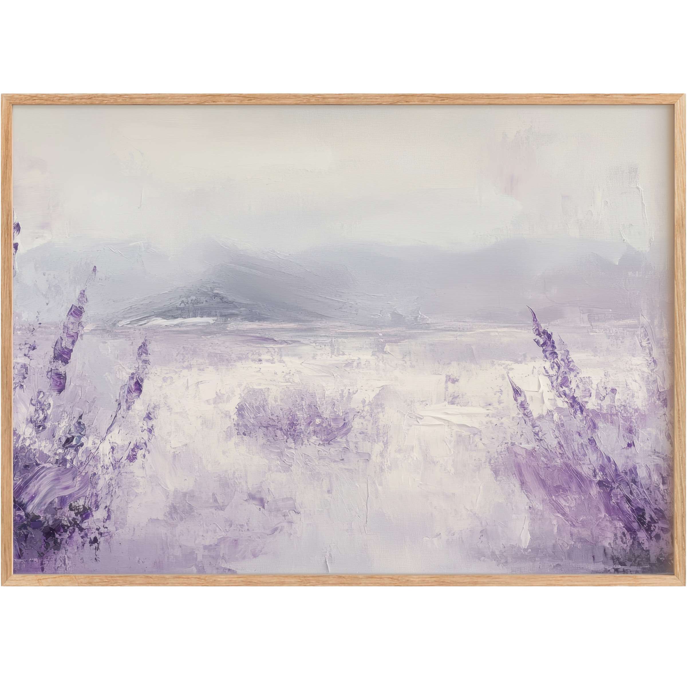 Botanical printable wall art with soft lavender hues and textured strokes, creating a serene, dreamy ambiance for elegant spaces