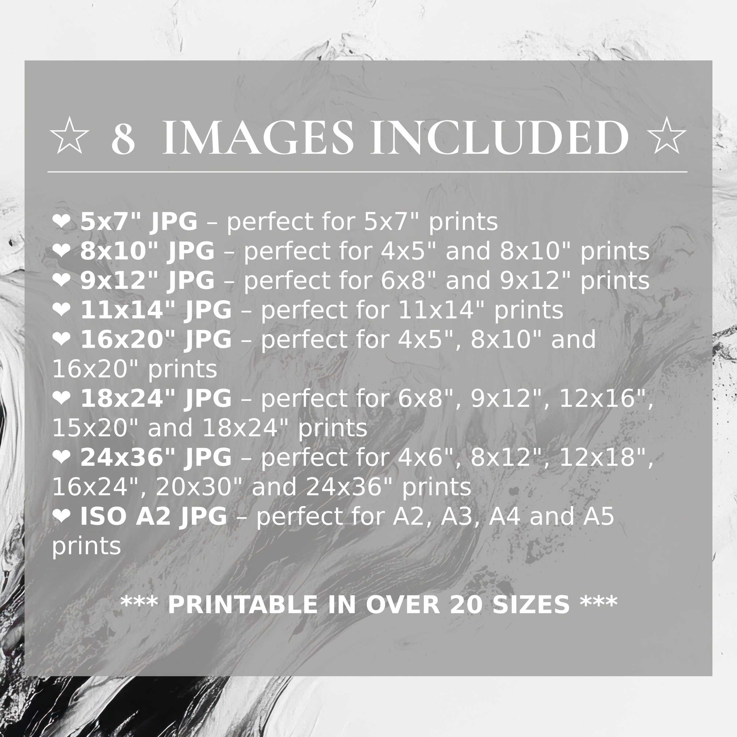 Neutral digital print featuring calming grayscale swirls, radiating modern elegance; includes 8 high-quality sizes for effortless style and versatility