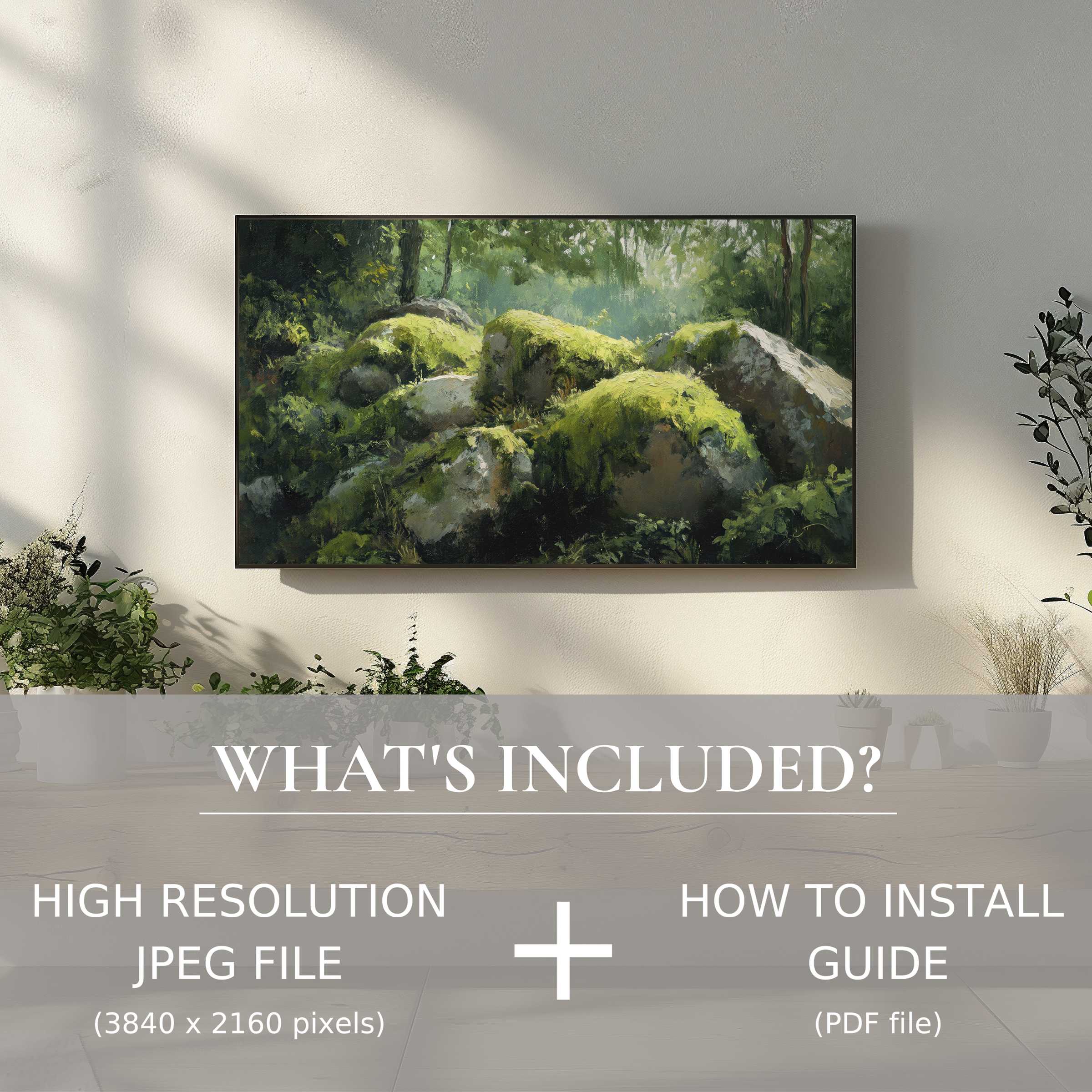 Elegant tree digital TV art download elevates your space with easy use and vibrant nature-inspired decor