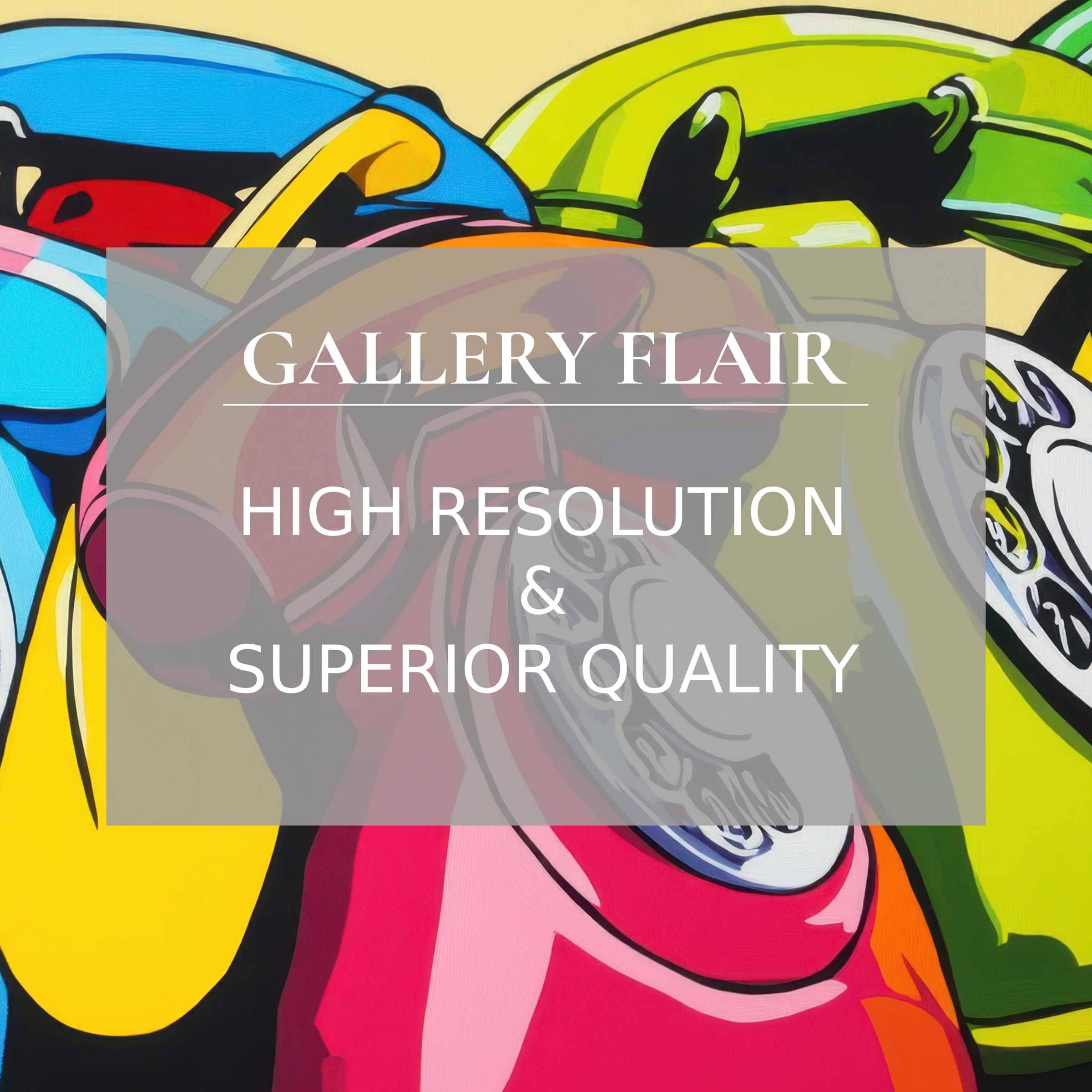 Vibrant pop art Frame TV picture with sharp resolution, bold colors, and sleek lines for elegant, modern home decor
