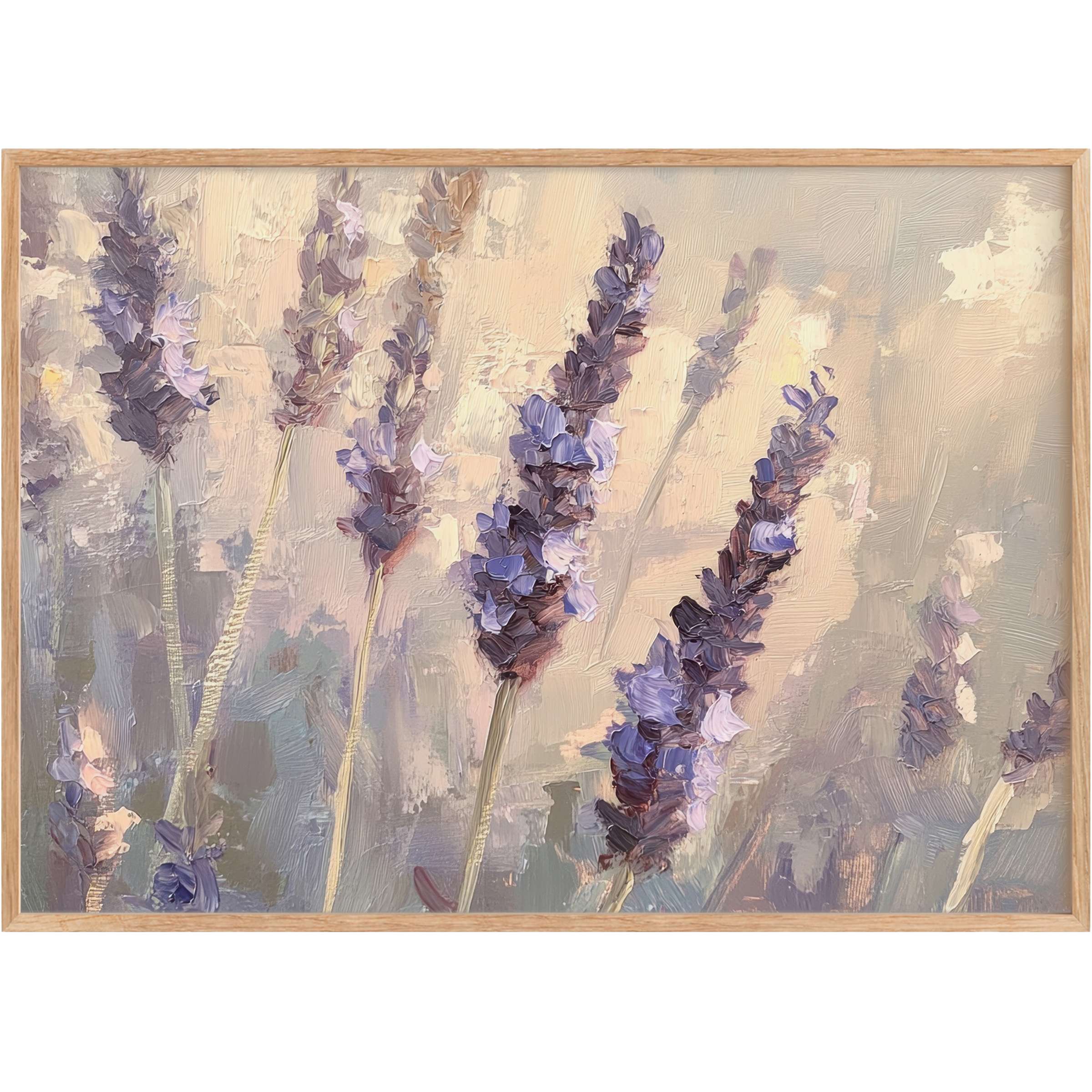 Botanical printable wall art featuring soft lavender hues and creamy neutrals, creating a serene and elegant ambiance
