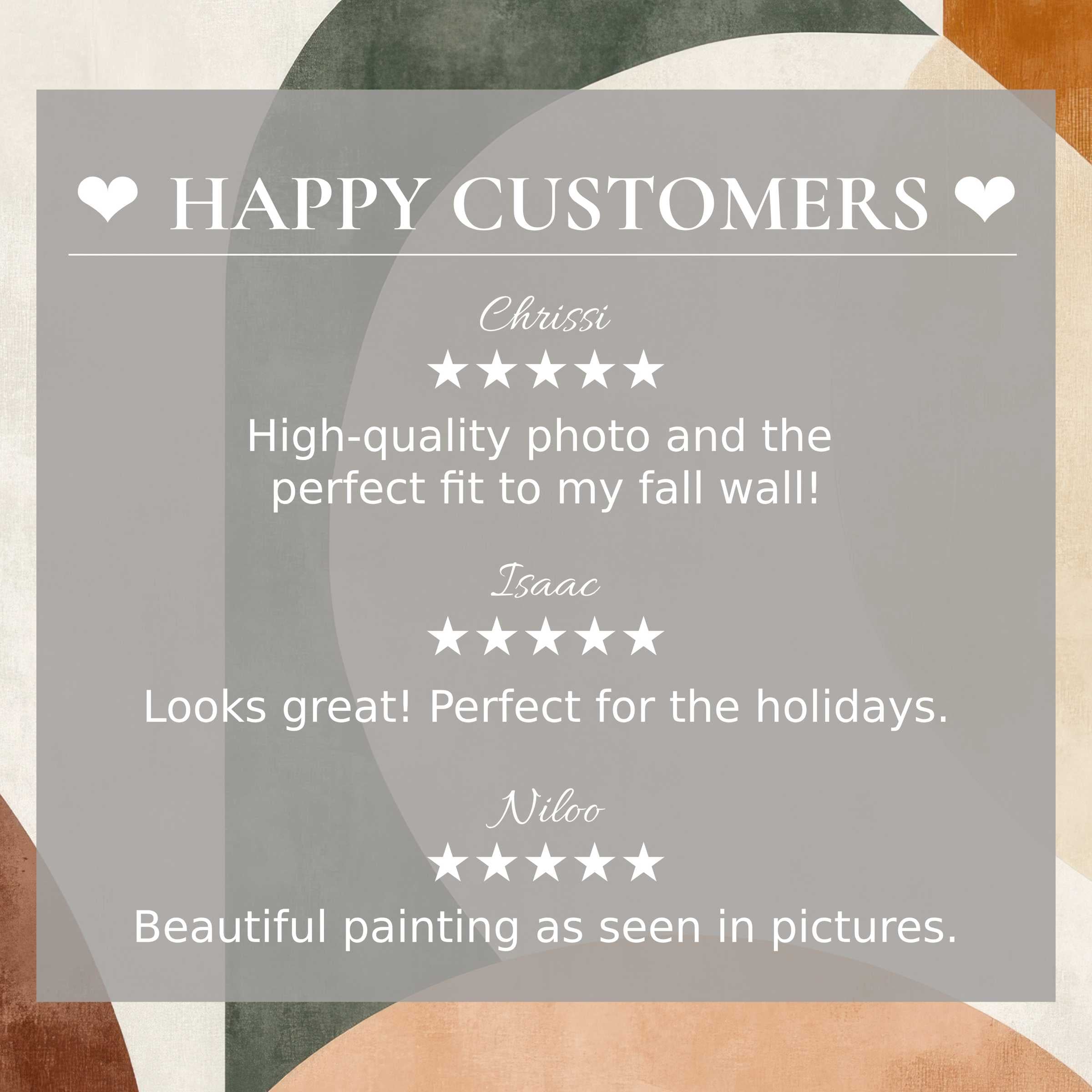 Abstract art for Frame TV with muted earth tones; happy customer reviews build trust and highlight elegant aesthetics