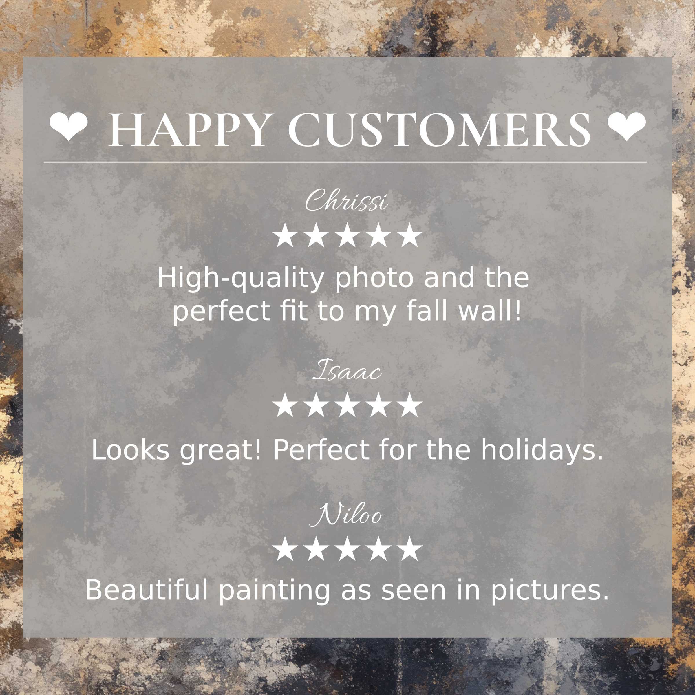 Trees art for Frame TV with abstract sunset hues, showcasing happy customer reviews that inspire trust and elegance